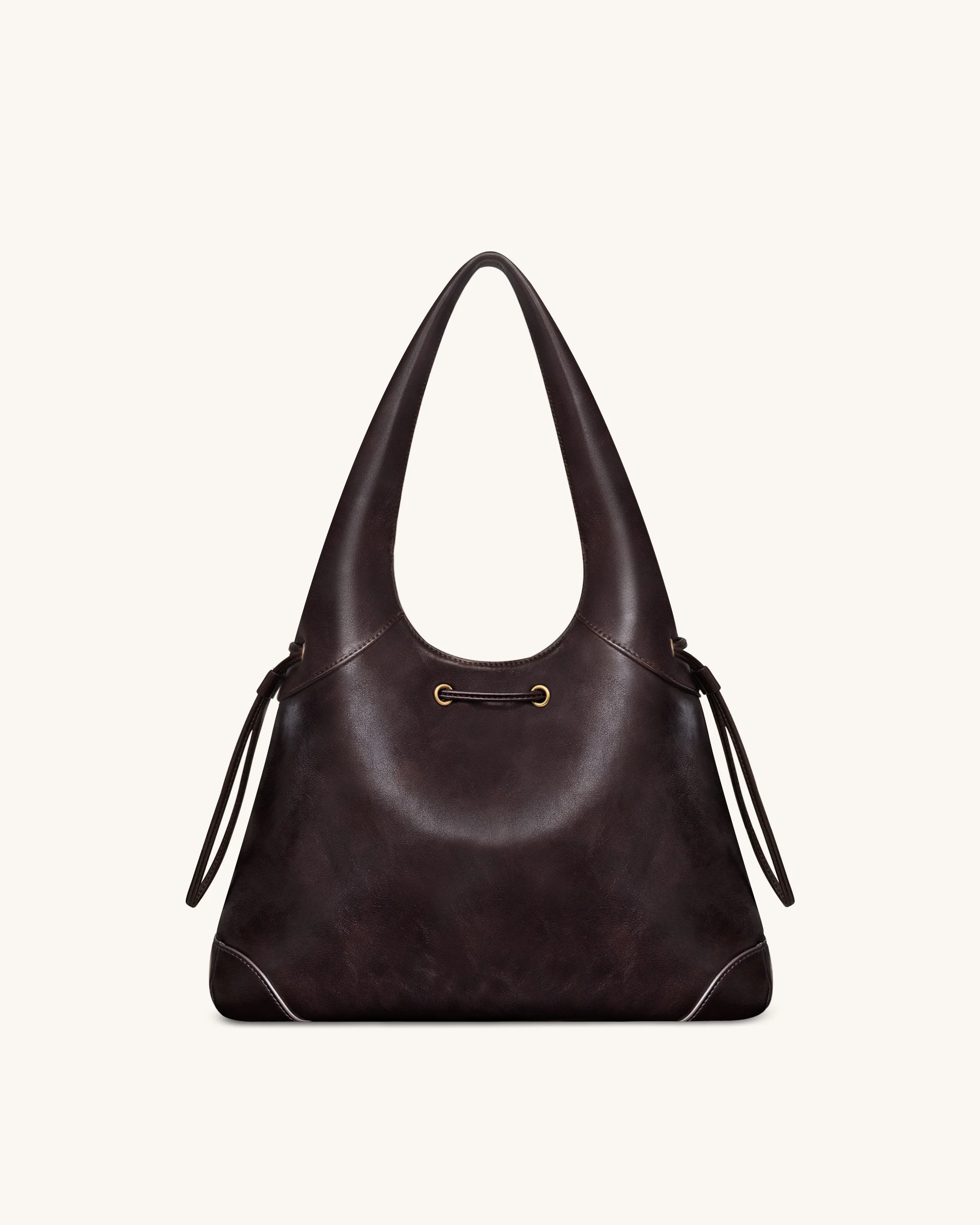 Celandra Hobo-Bag mit Kordelzug – Dunkelbraun - Image 3
