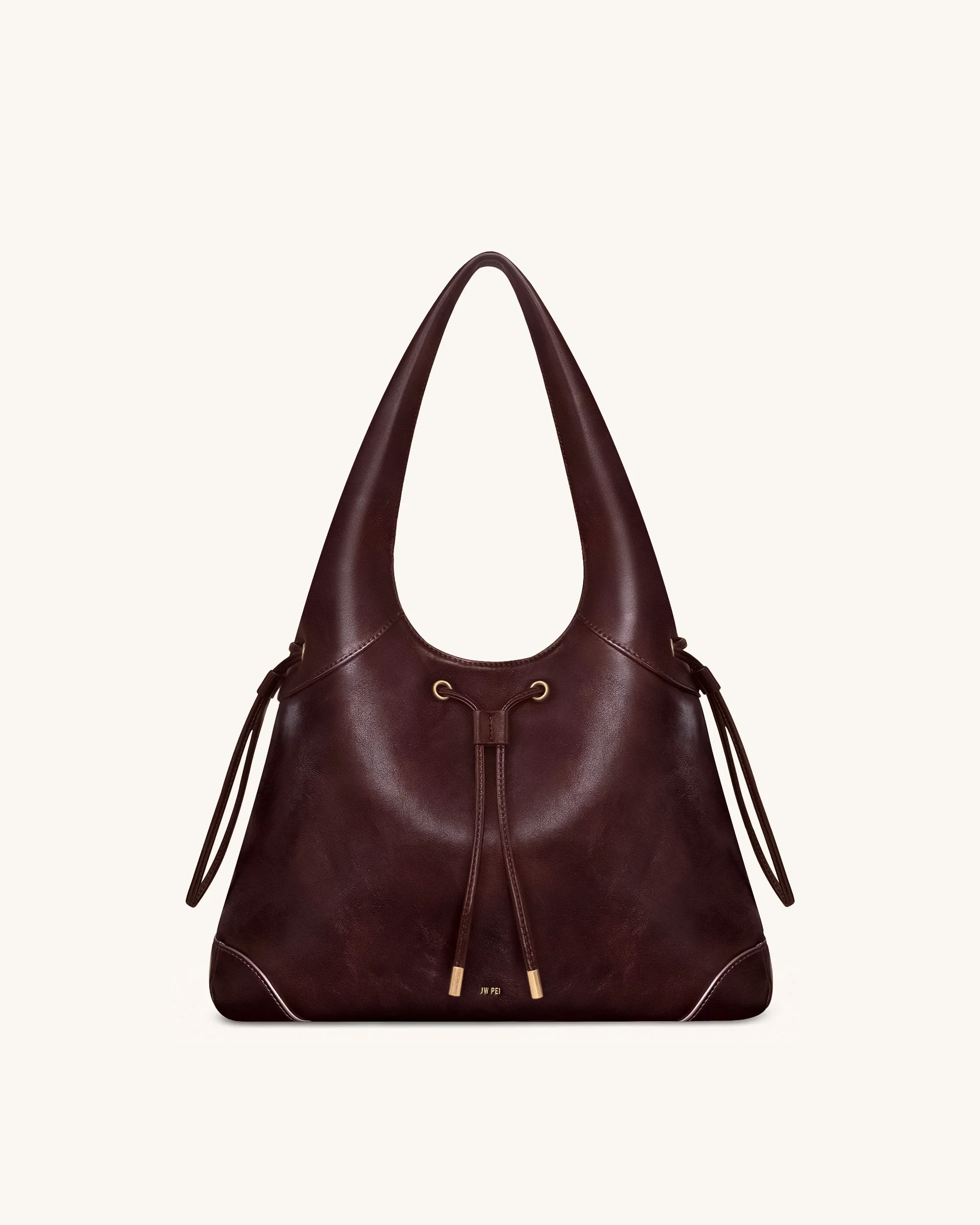 Celandra Hobo-Bag mit Kordelzug – Dunkles Burgund