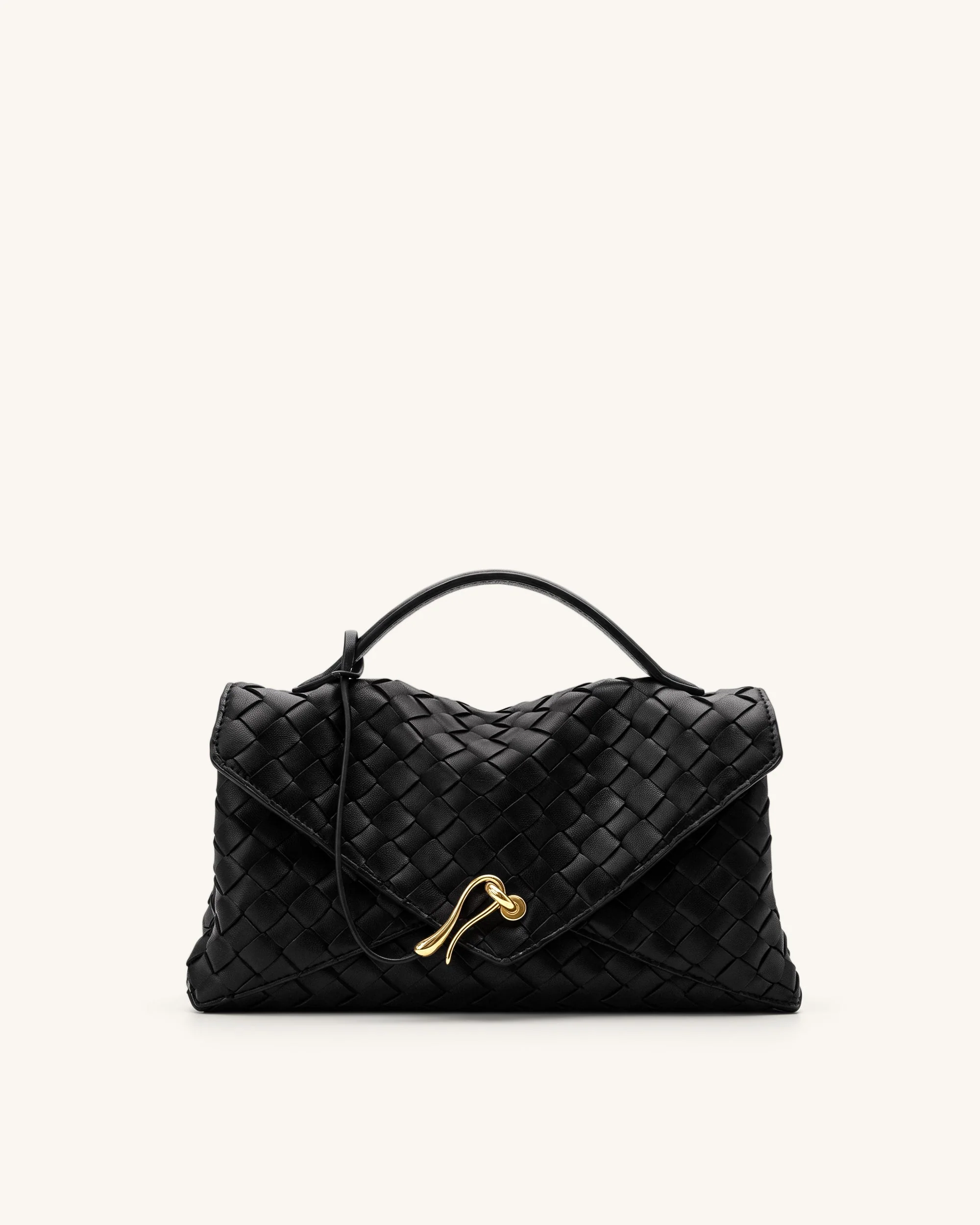 Celeste Gewebte Envelope-Tasche - Schwarz