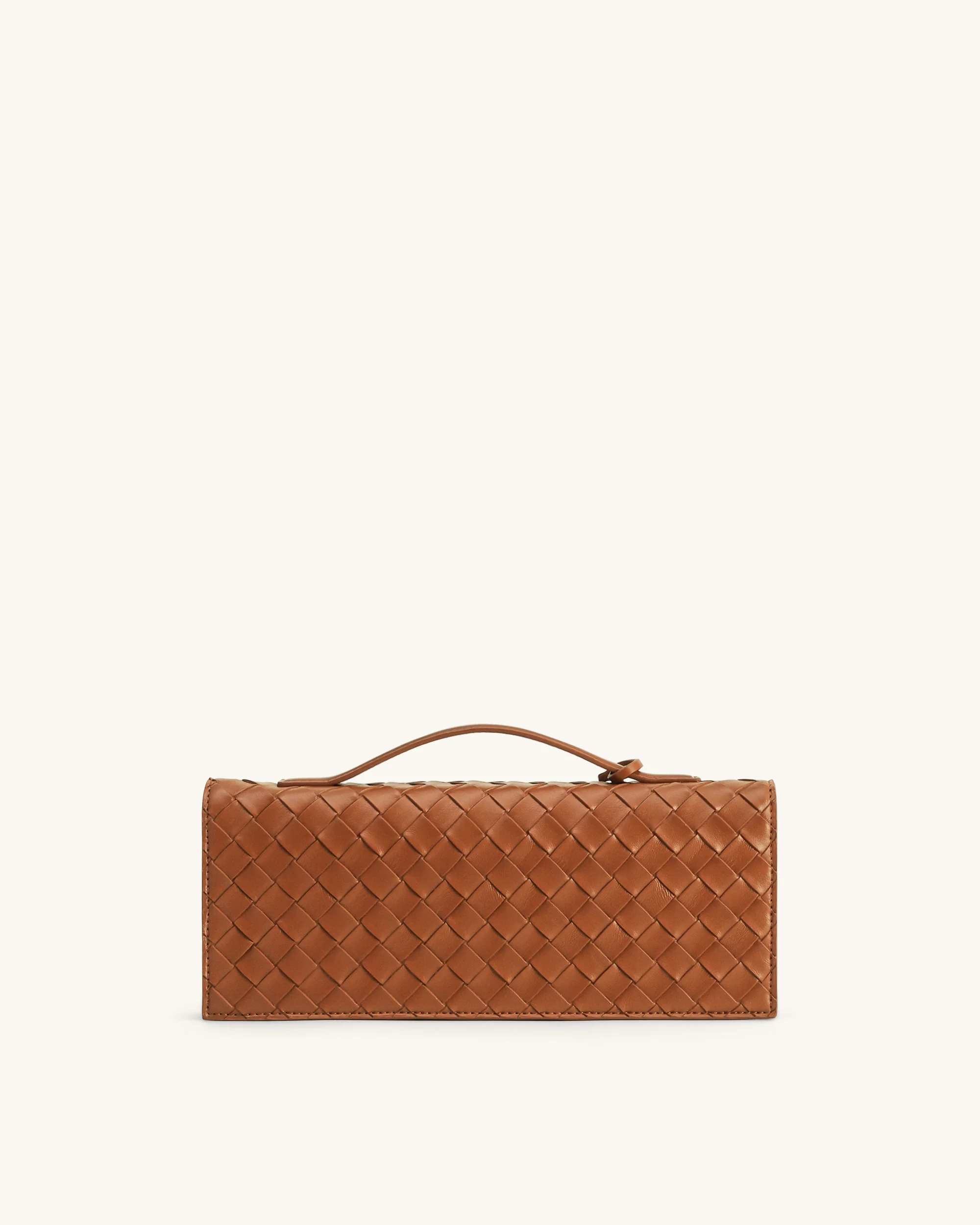 Celeste Strukturiert gewebte Umschlag-Henkeltasche - Braun - Image 3