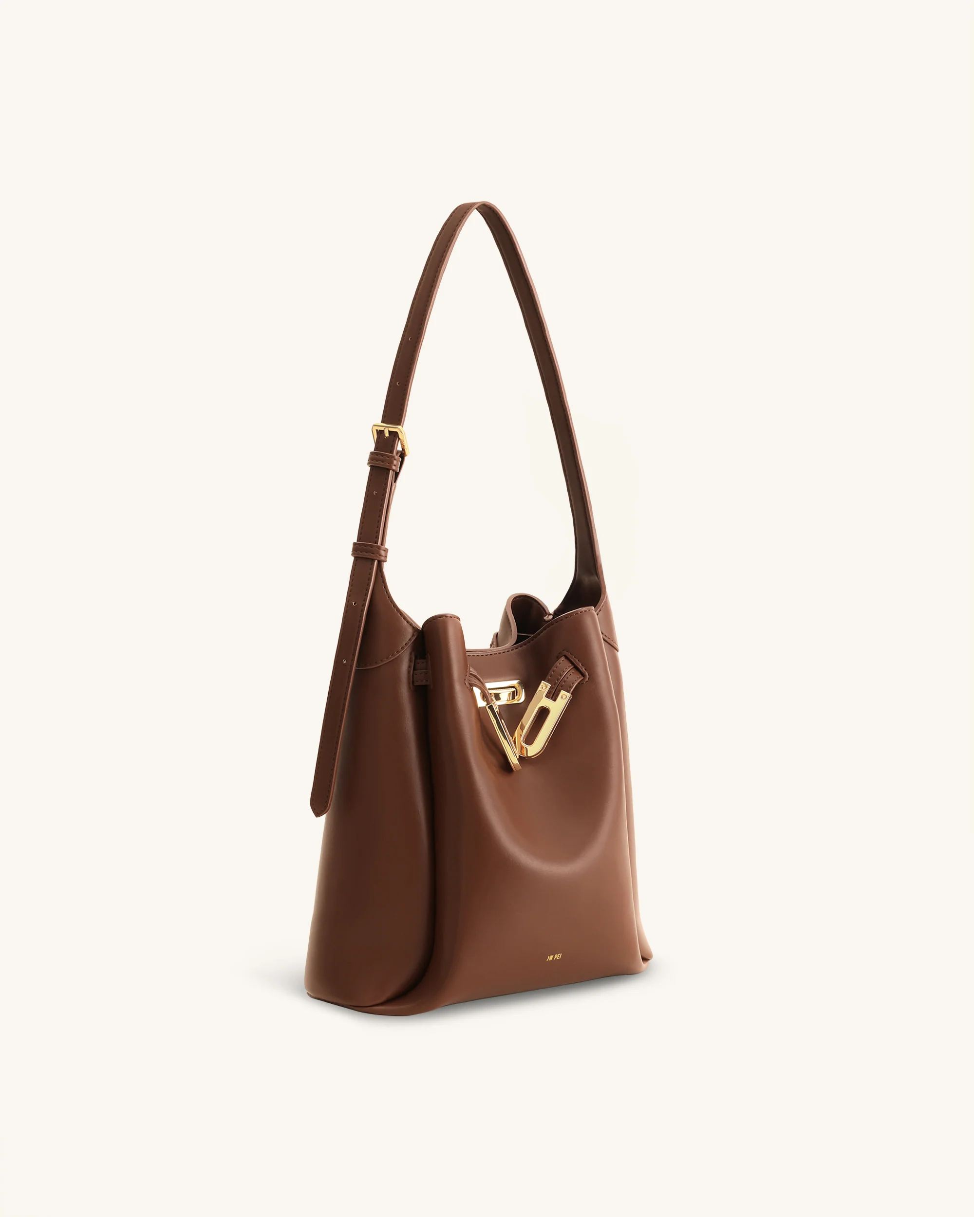 Charlene Double Buckle Hobo Tasche - Braun - Image 2