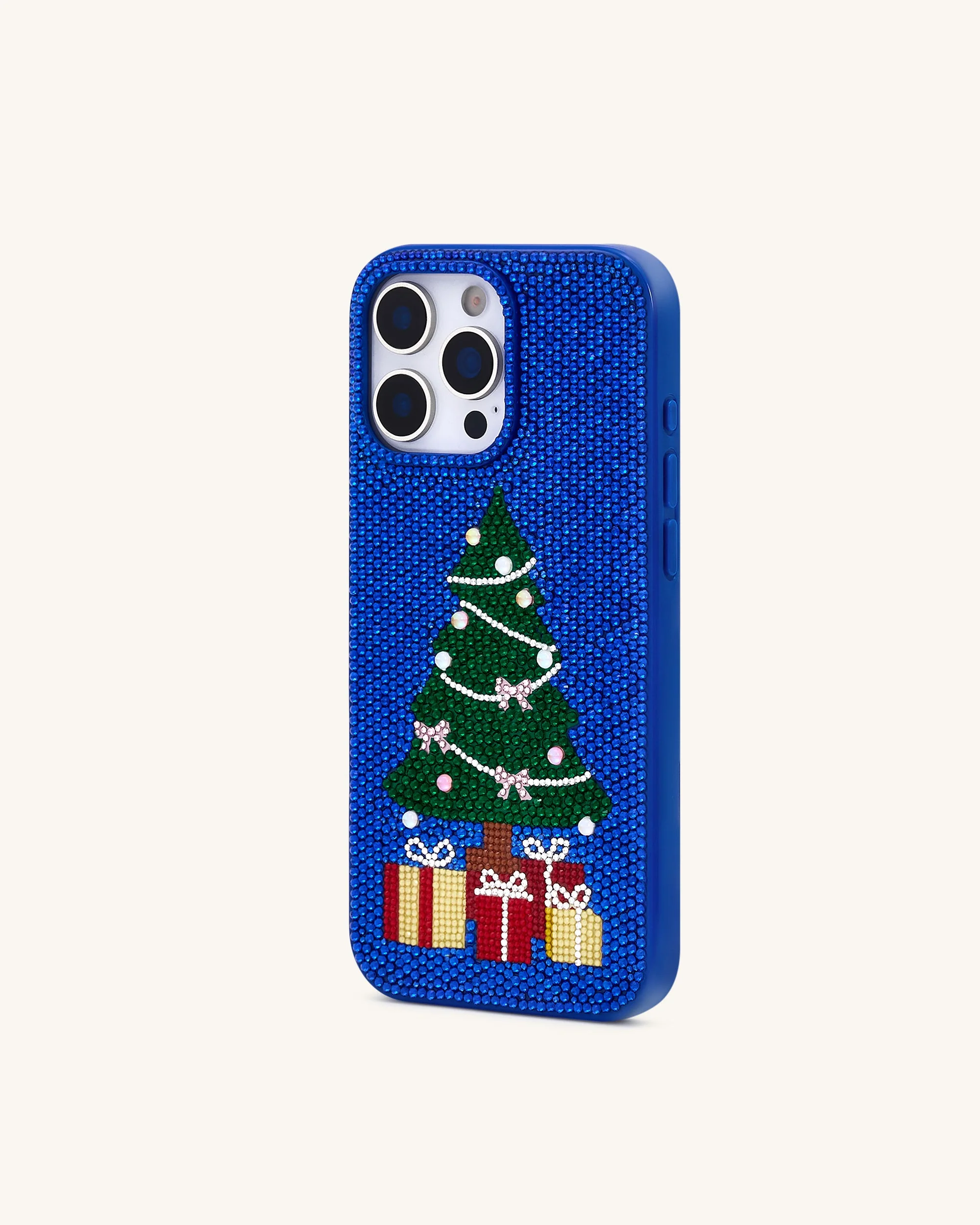 Handyhülle mit Glitzer-Weihnachtsbaum - Kobaltblau - Image 2