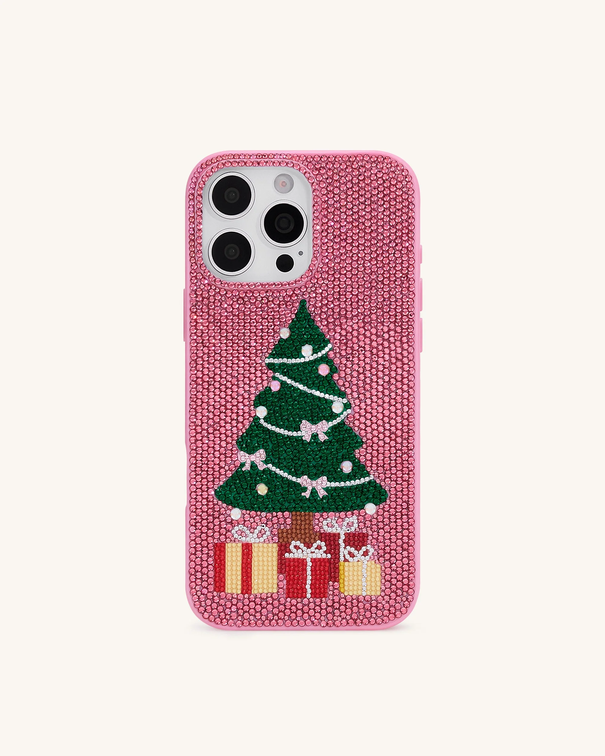 Handyhülle mit Glitzer-Weihnachtsbaum - Pink - Image 2