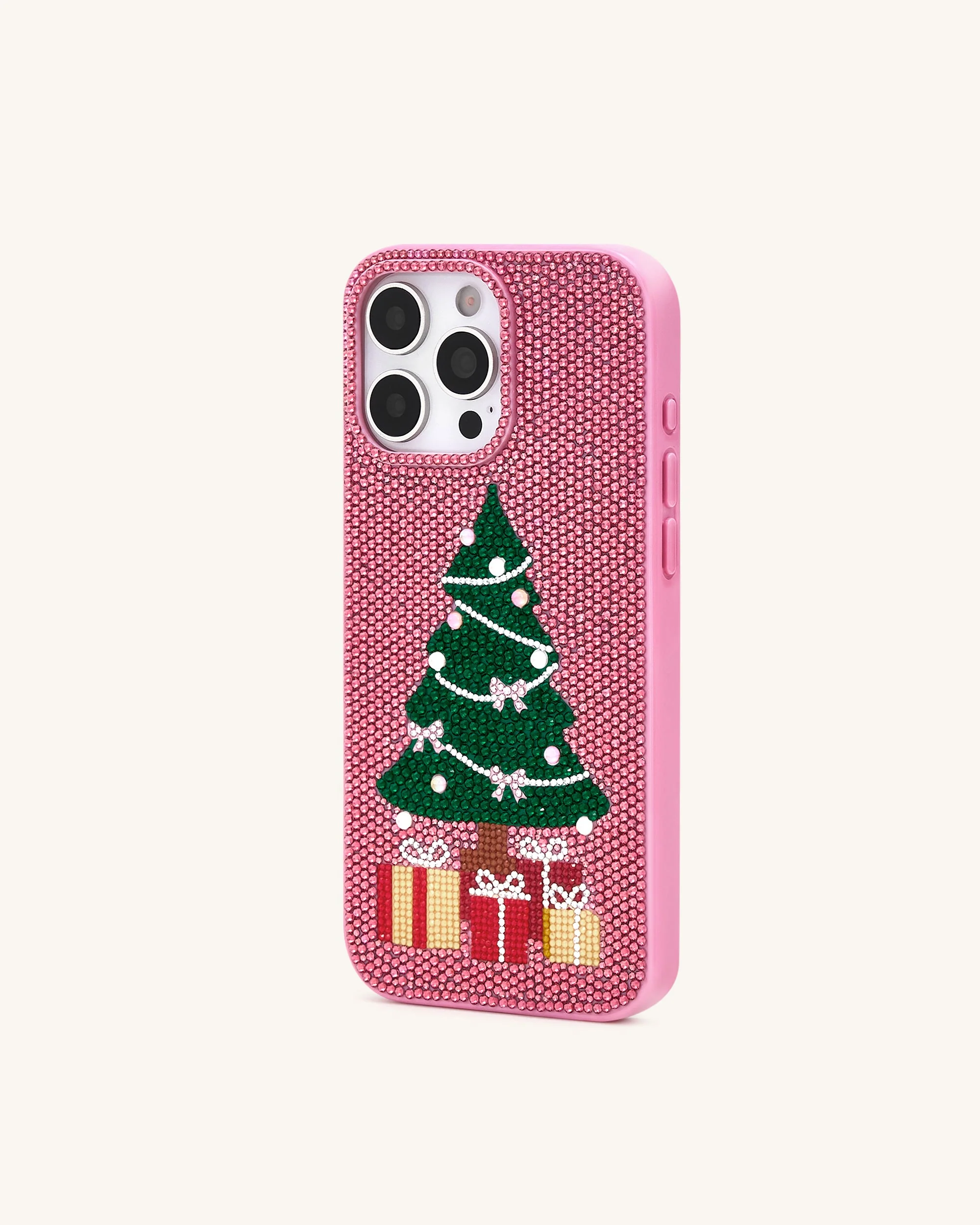 Handyhülle mit Glitzer-Weihnachtsbaum - Pink - Image 3