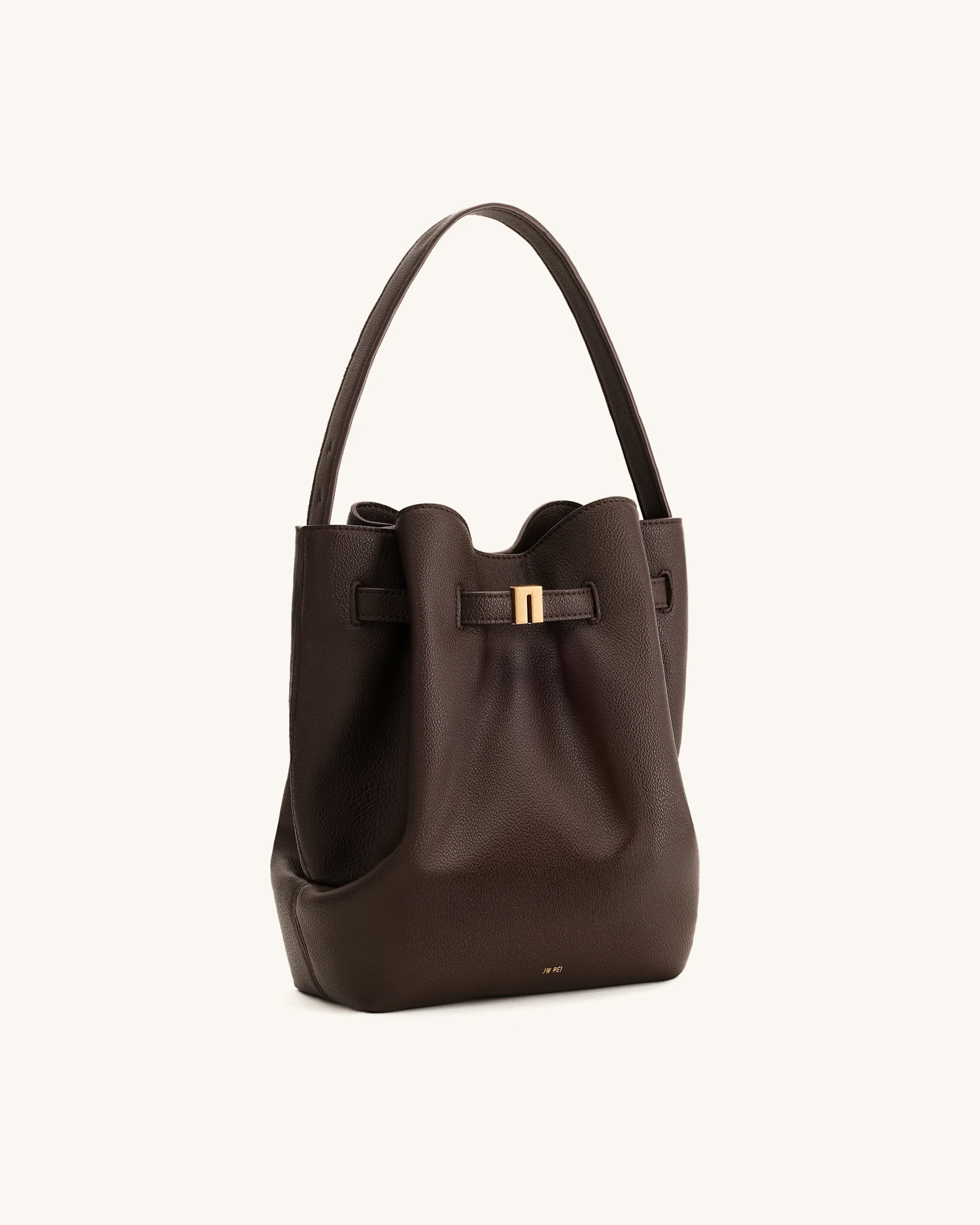 Clara Eimer-Schultertasche mit Schloss-Akzent - Mokkabraun - Image 2