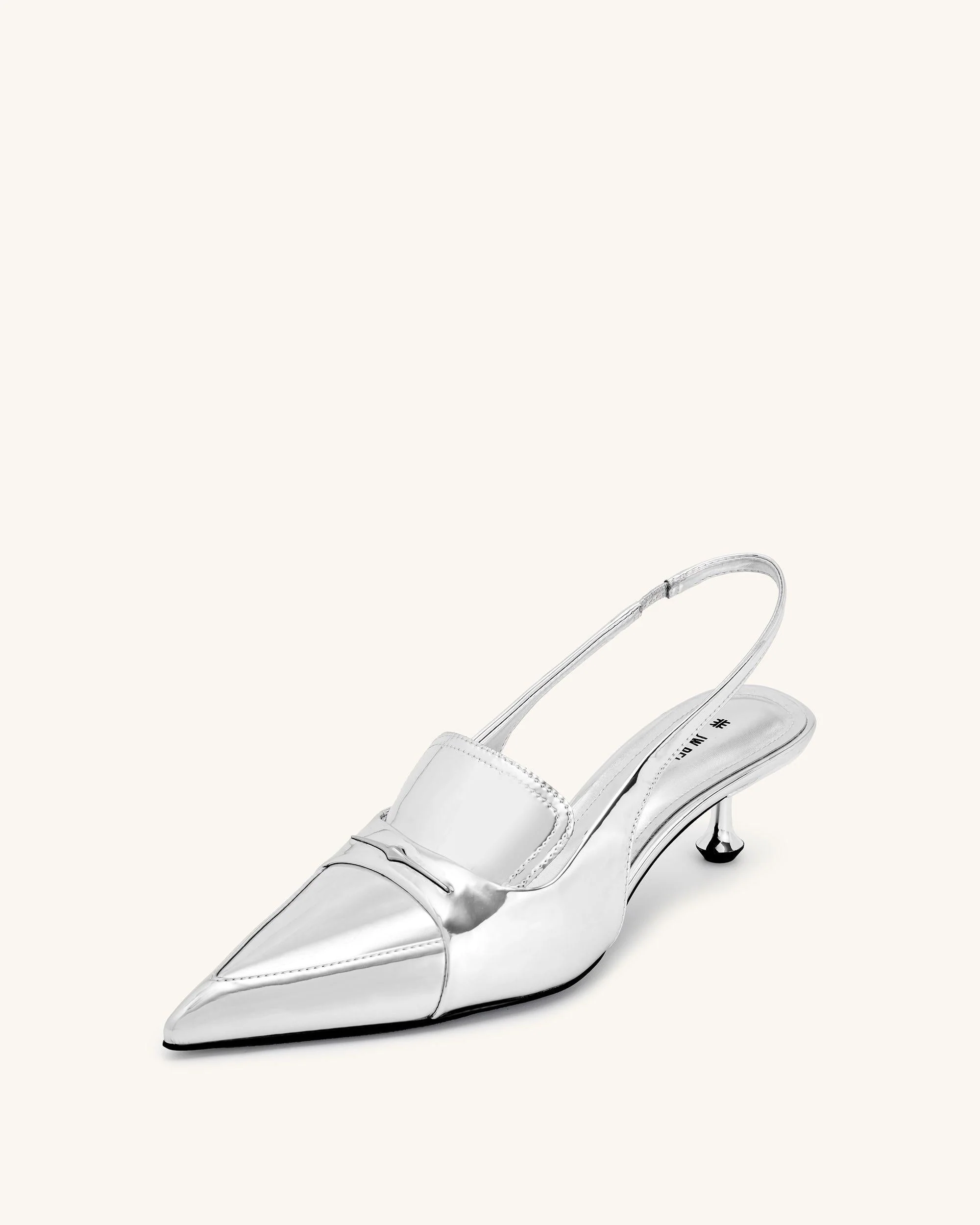 Carla Metallic Kitten Heel Pumps - Silber - Image 6