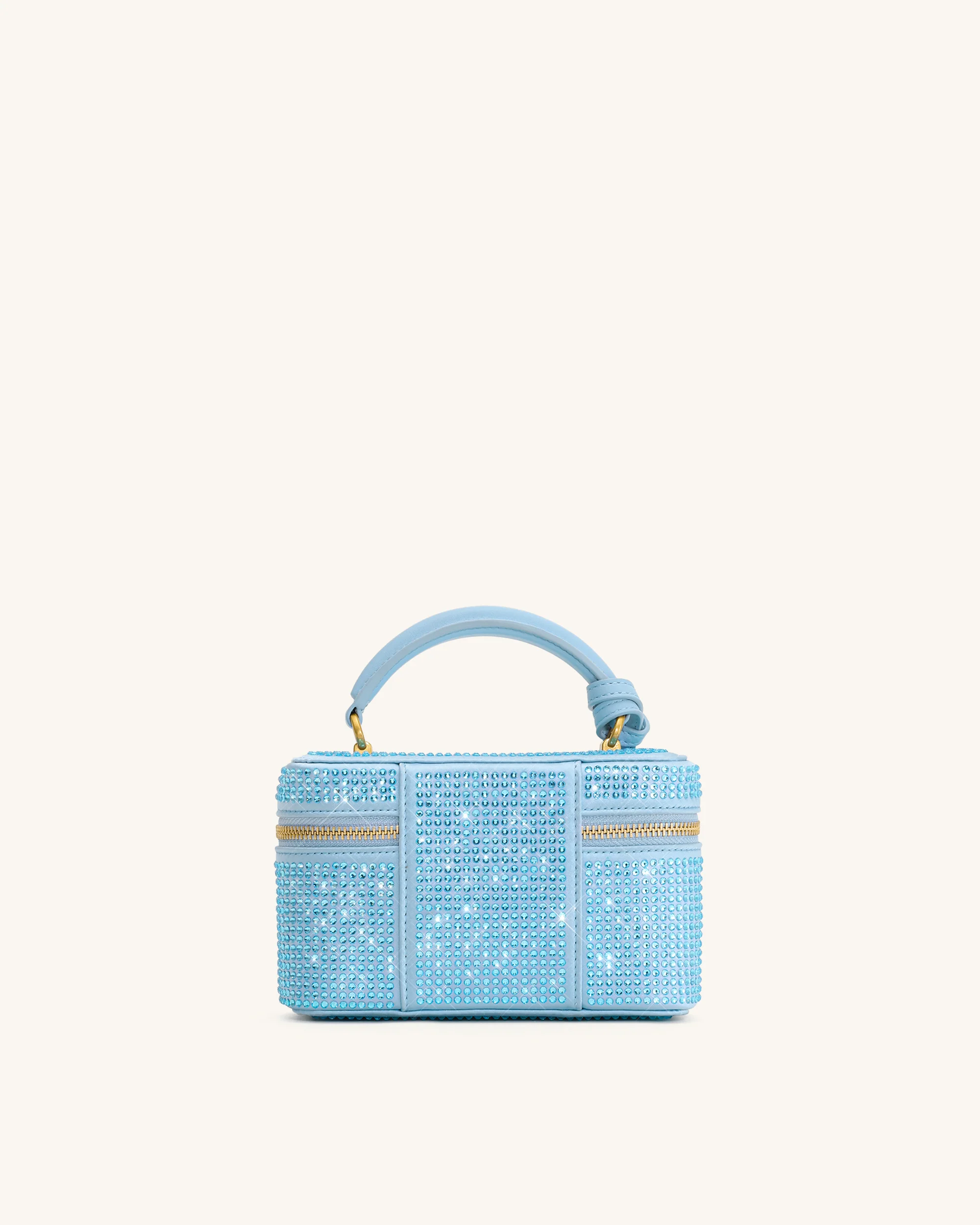 Cleo Künstliche Kristall Box Shape Top Handle Tasche - Blau - Image 3