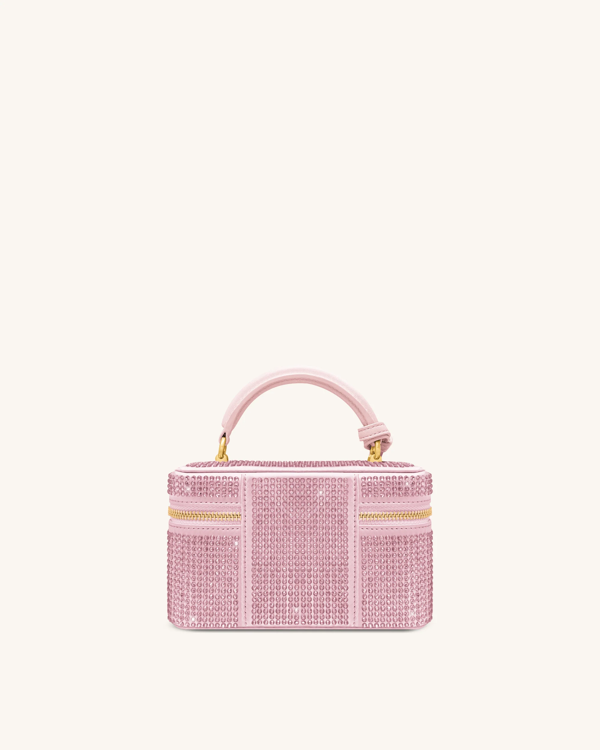 Cleo Künstliche Kristall Box Shape Top Handle Tasche - Rosa - Image 3