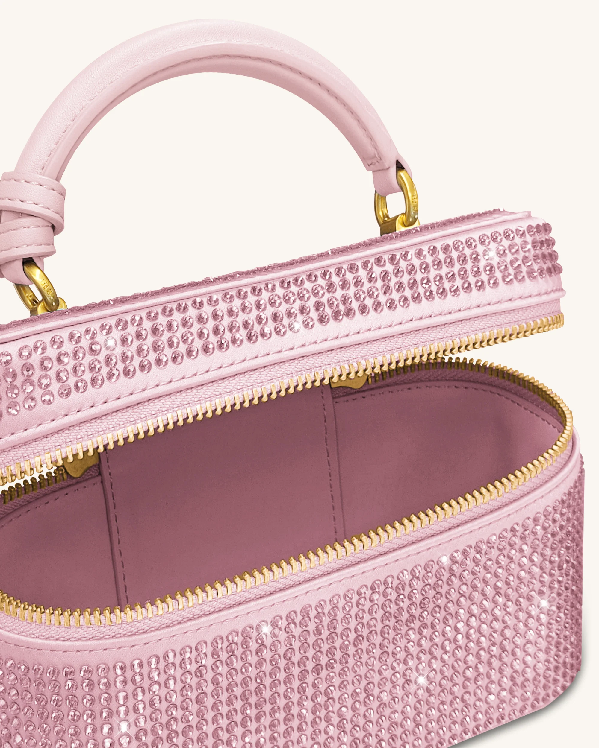 Cleo Künstliche Kristall Box Shape Top Handle Tasche - Rosa - Image 4
