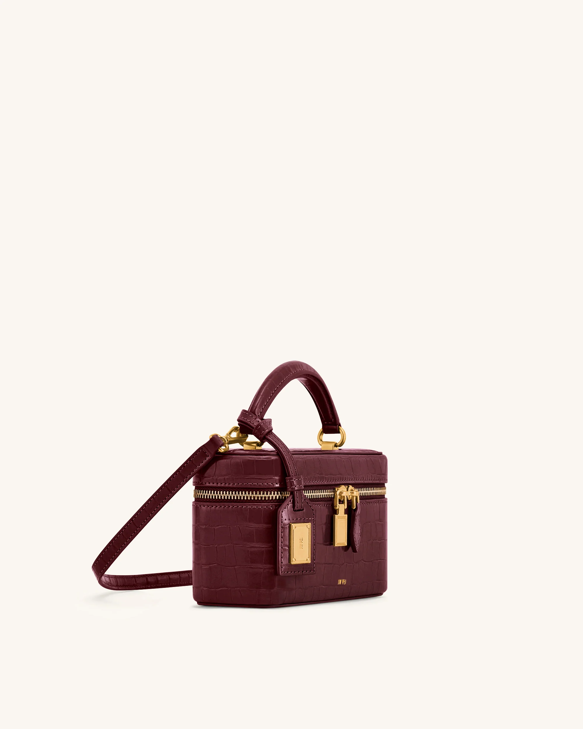 Cleo Box Shape Top Handle Tasche - Kaminrot Kroko - Image 2