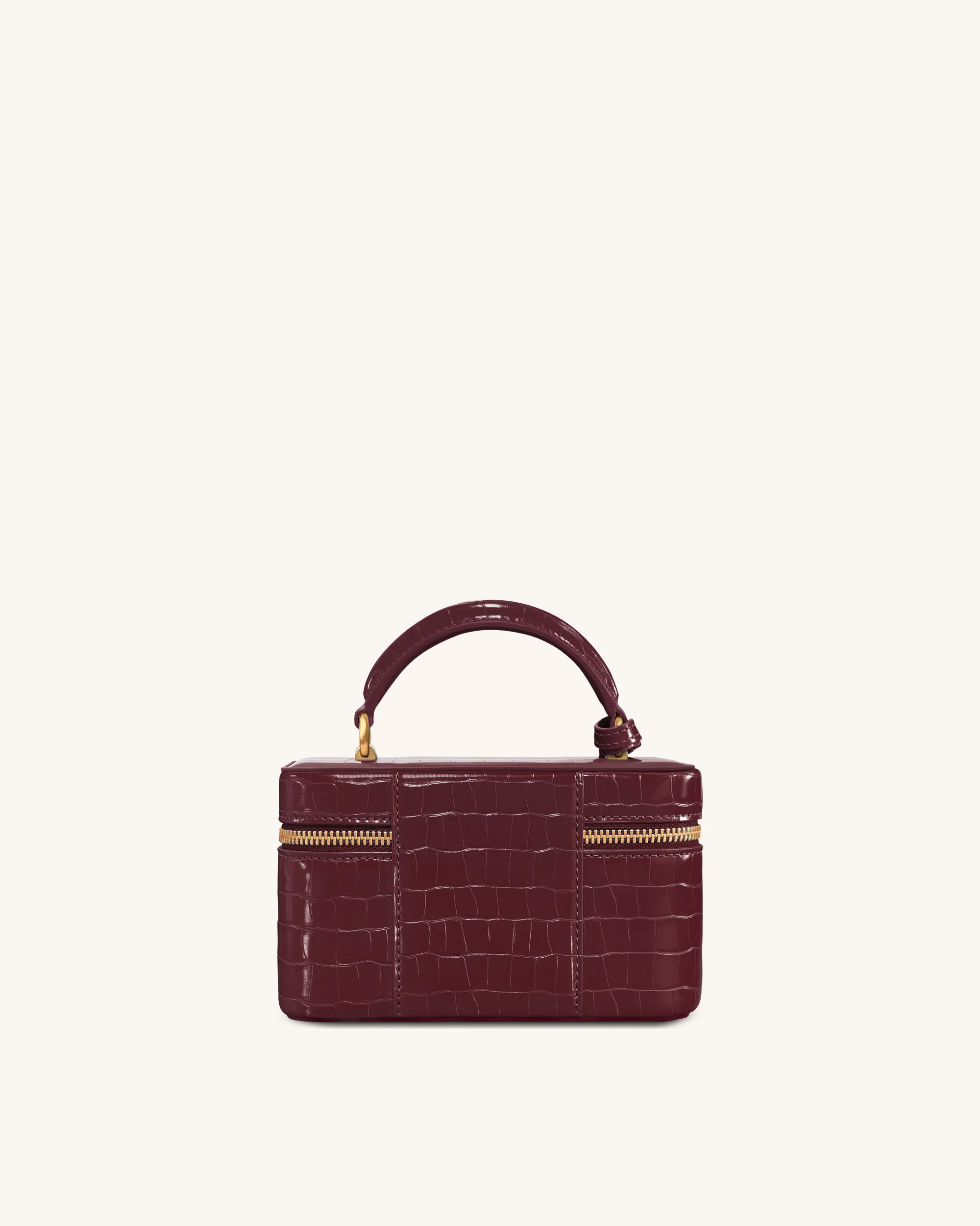 Cleo Box Shape Top Handle Tasche - Kaminrot Kroko - Image 3