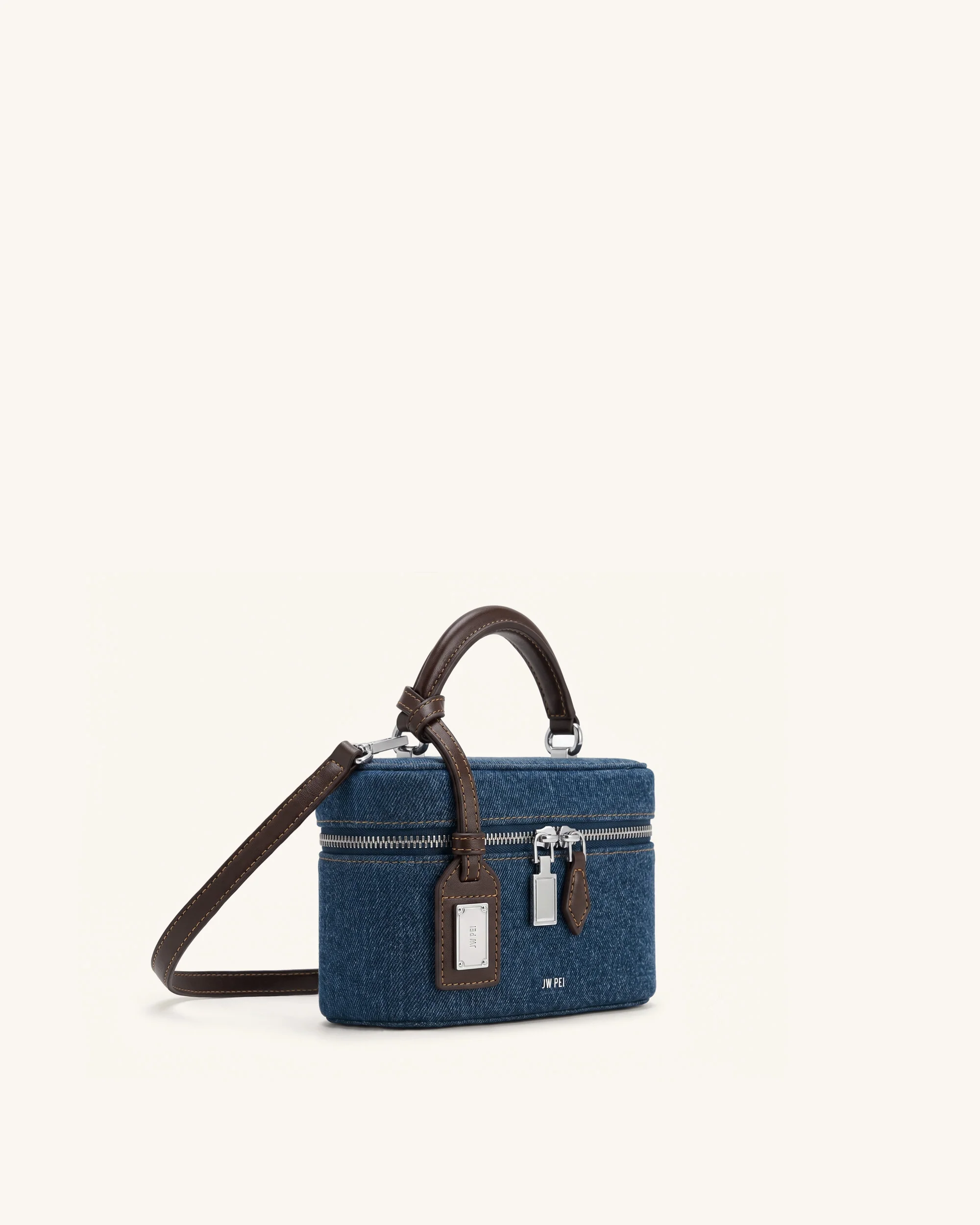 Cleo Henkeltasche in Boxform - Dunkelblauer Denim - Image 2