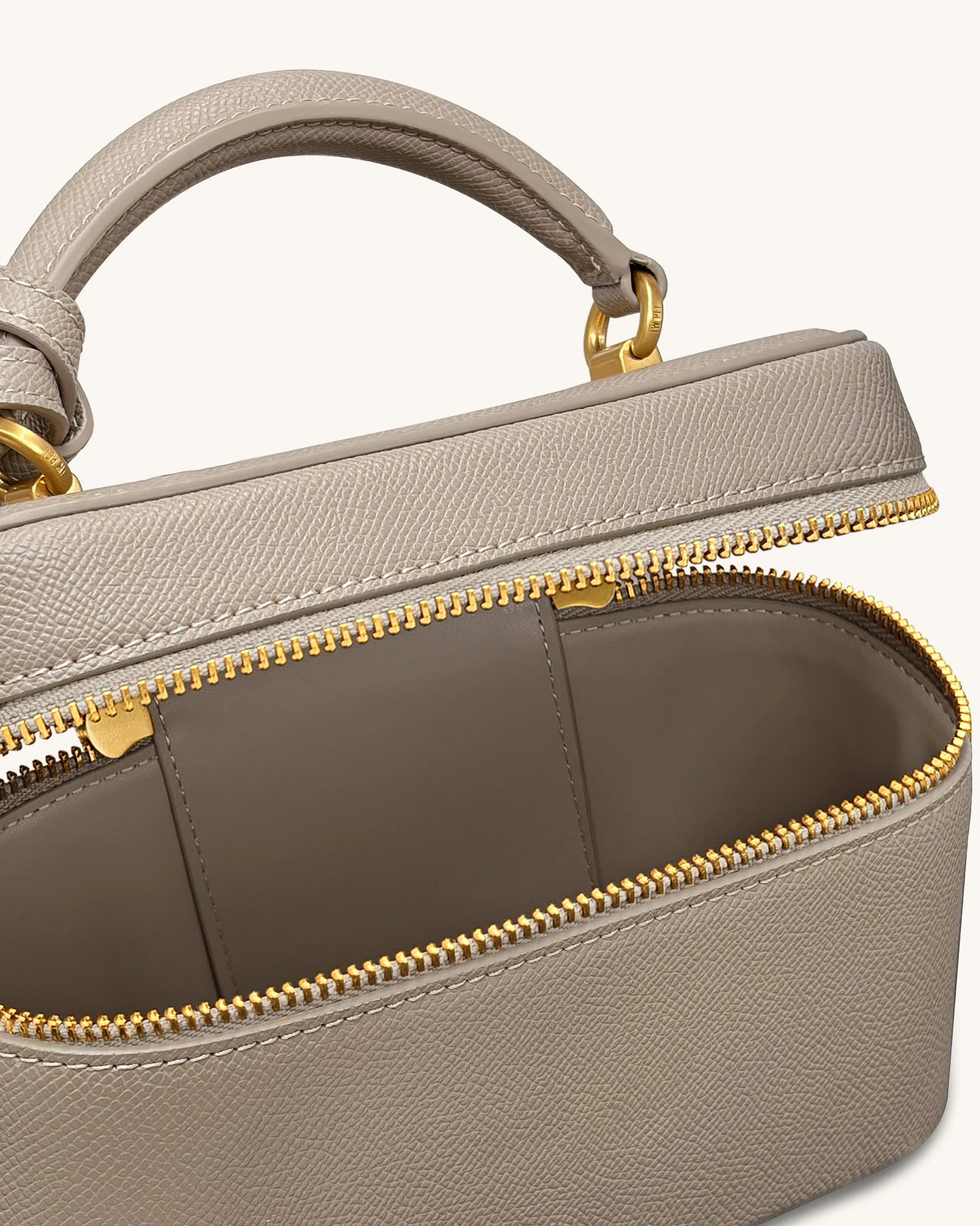 Cleo Box Shape Top Handle Tasche - Taupe - Image 4