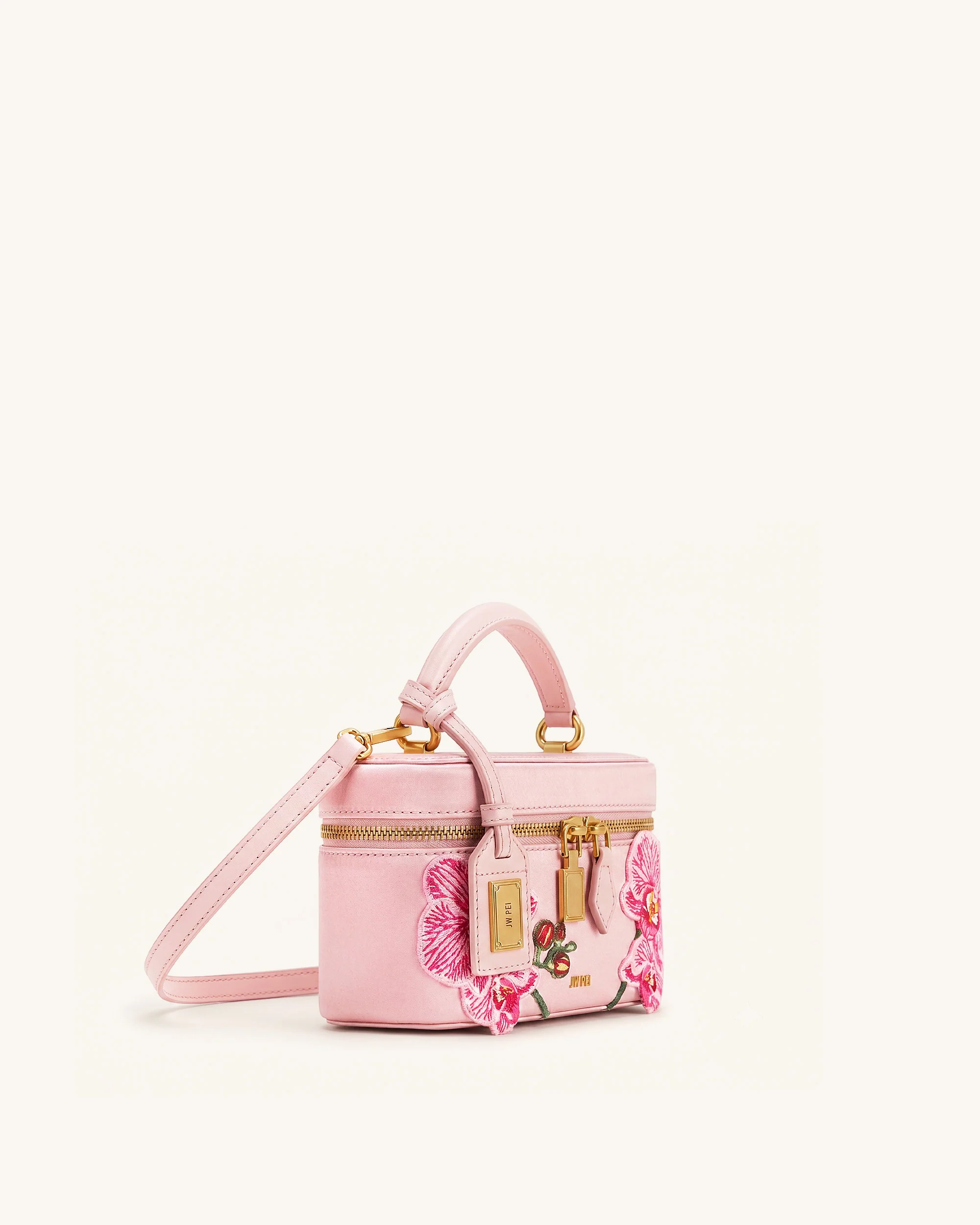 Cleo Bestickte Henkeltasche in Boxform - Sakura-Rosa - Image 2