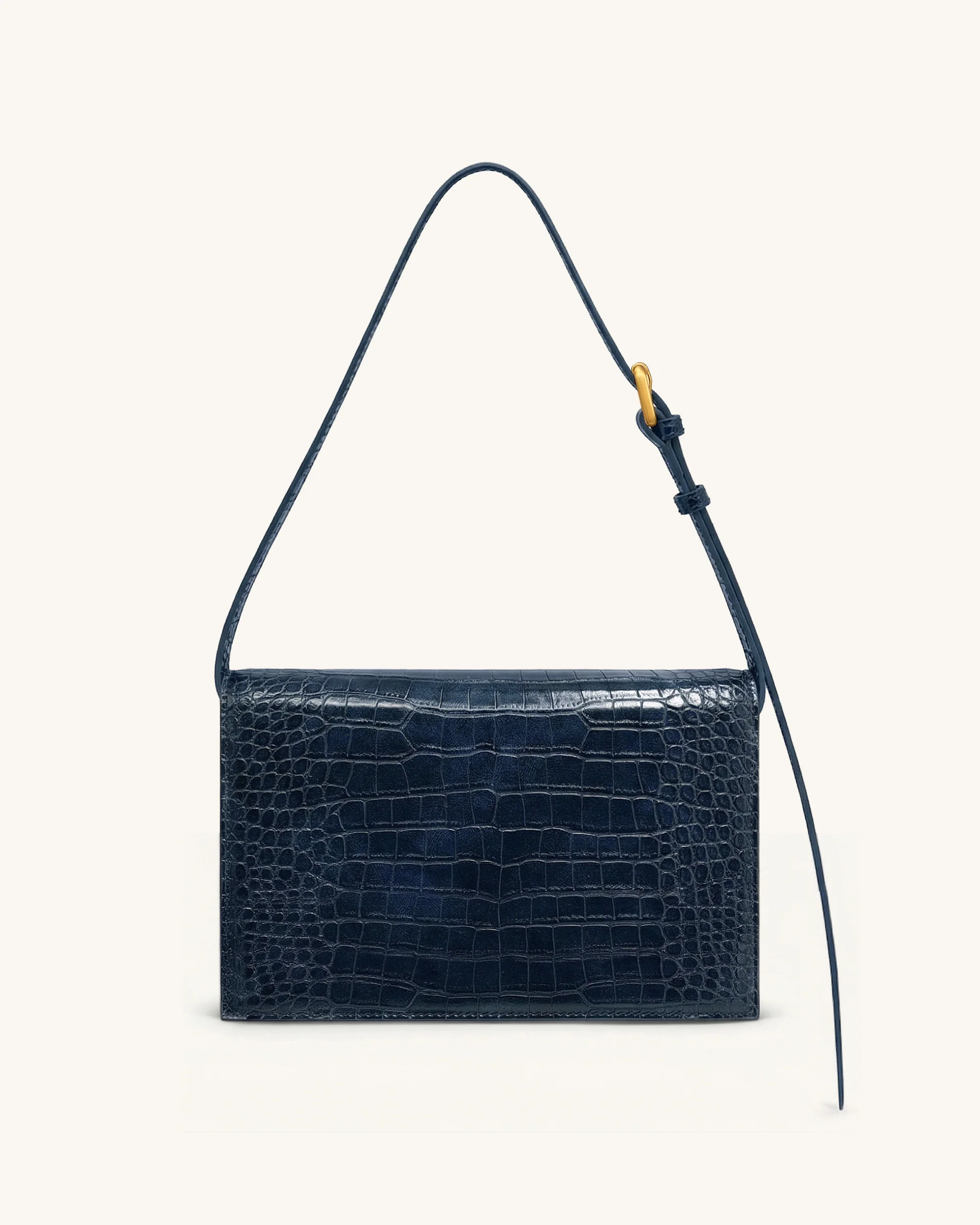 Clio Envelope-Umhängetasche - Navyblau in Krokoprägung - Image 3
