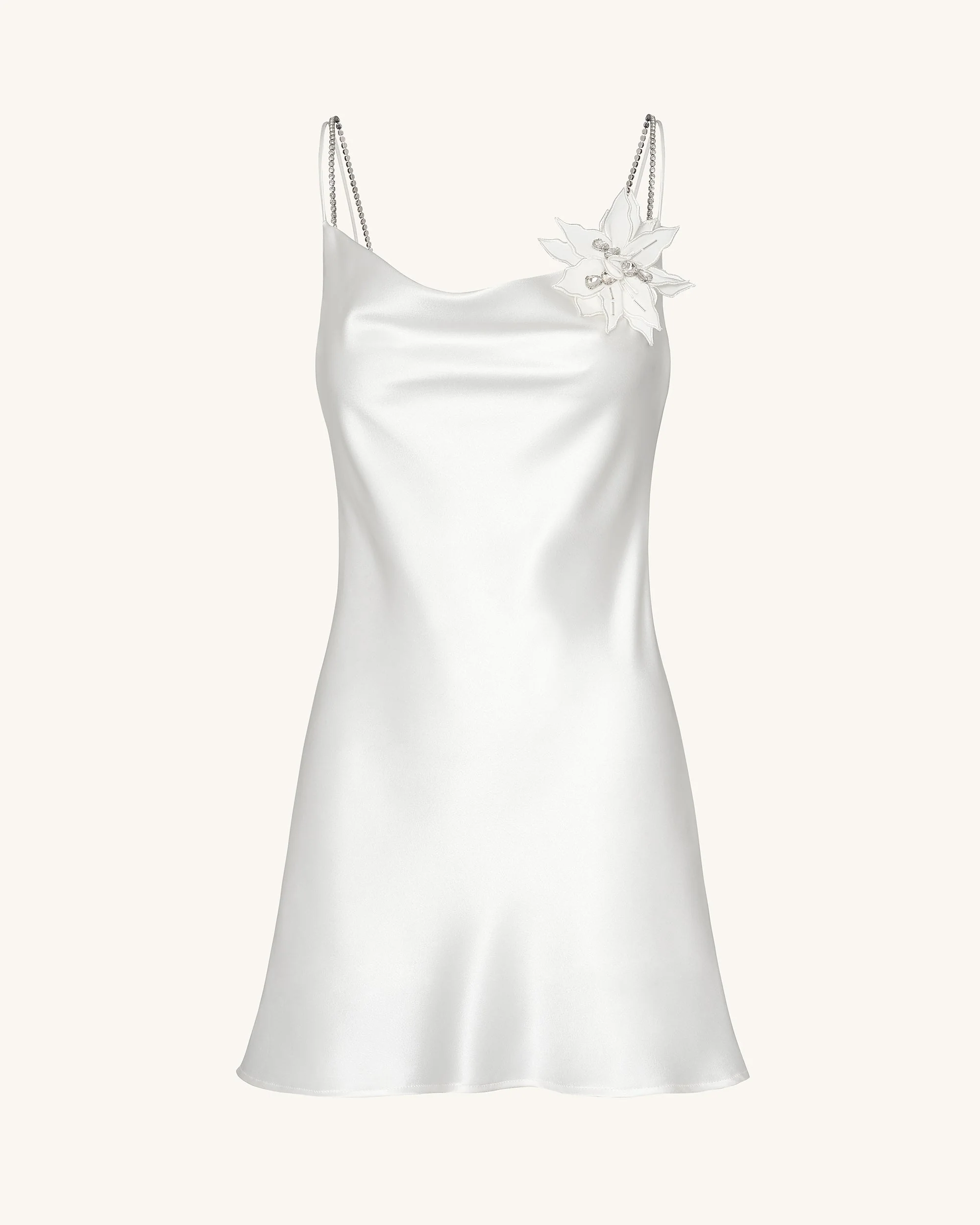Crystal Flora Slipkleid – Weiß - Image 3