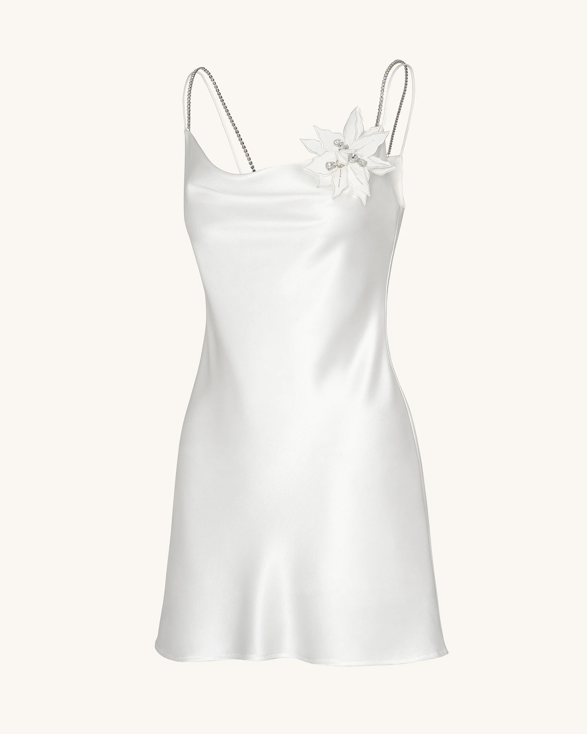 Crystal Flora Slipkleid – Weiß - Image 4