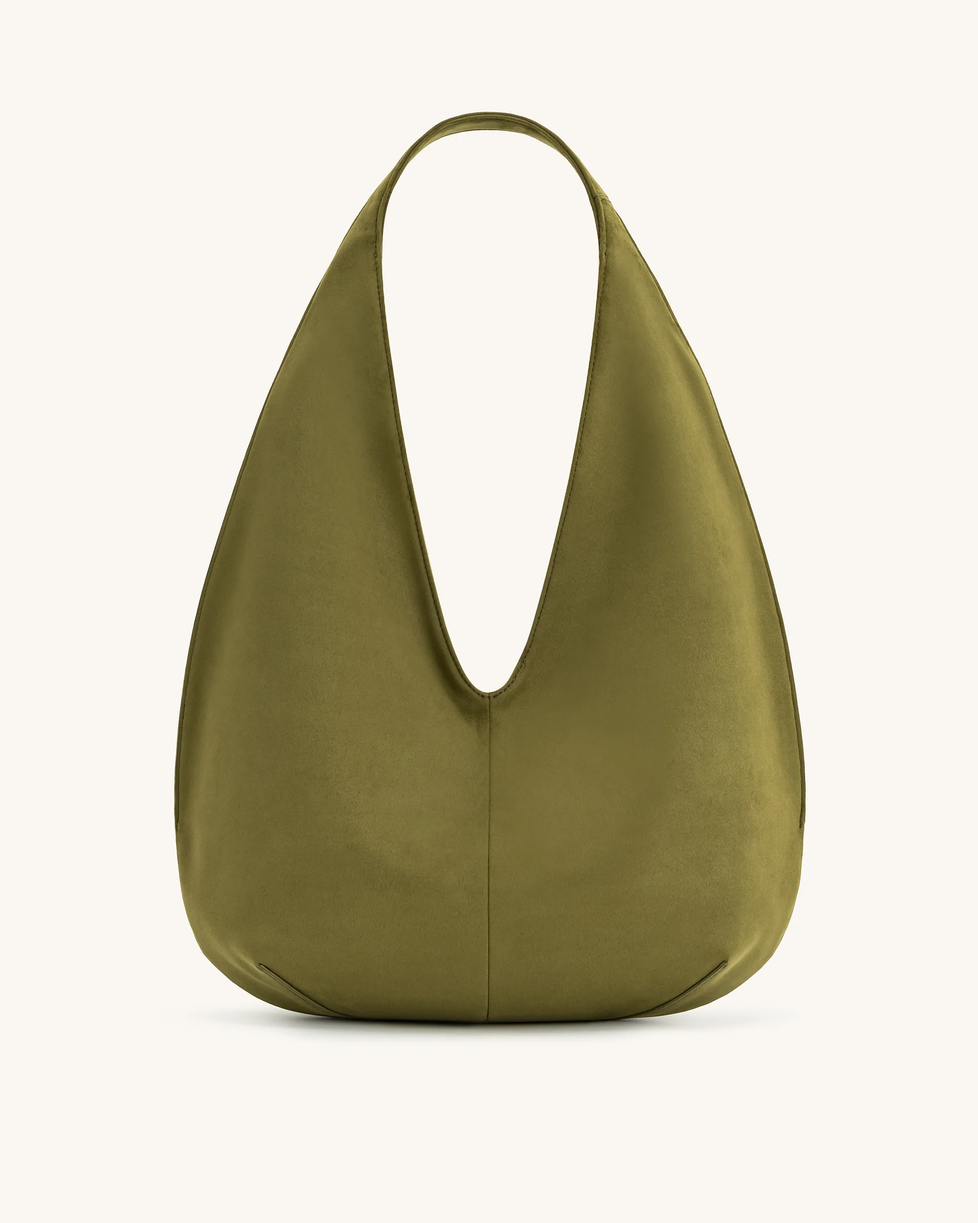 Dara Faux-Suede Hobo-Tasche - Dunkeloliv
