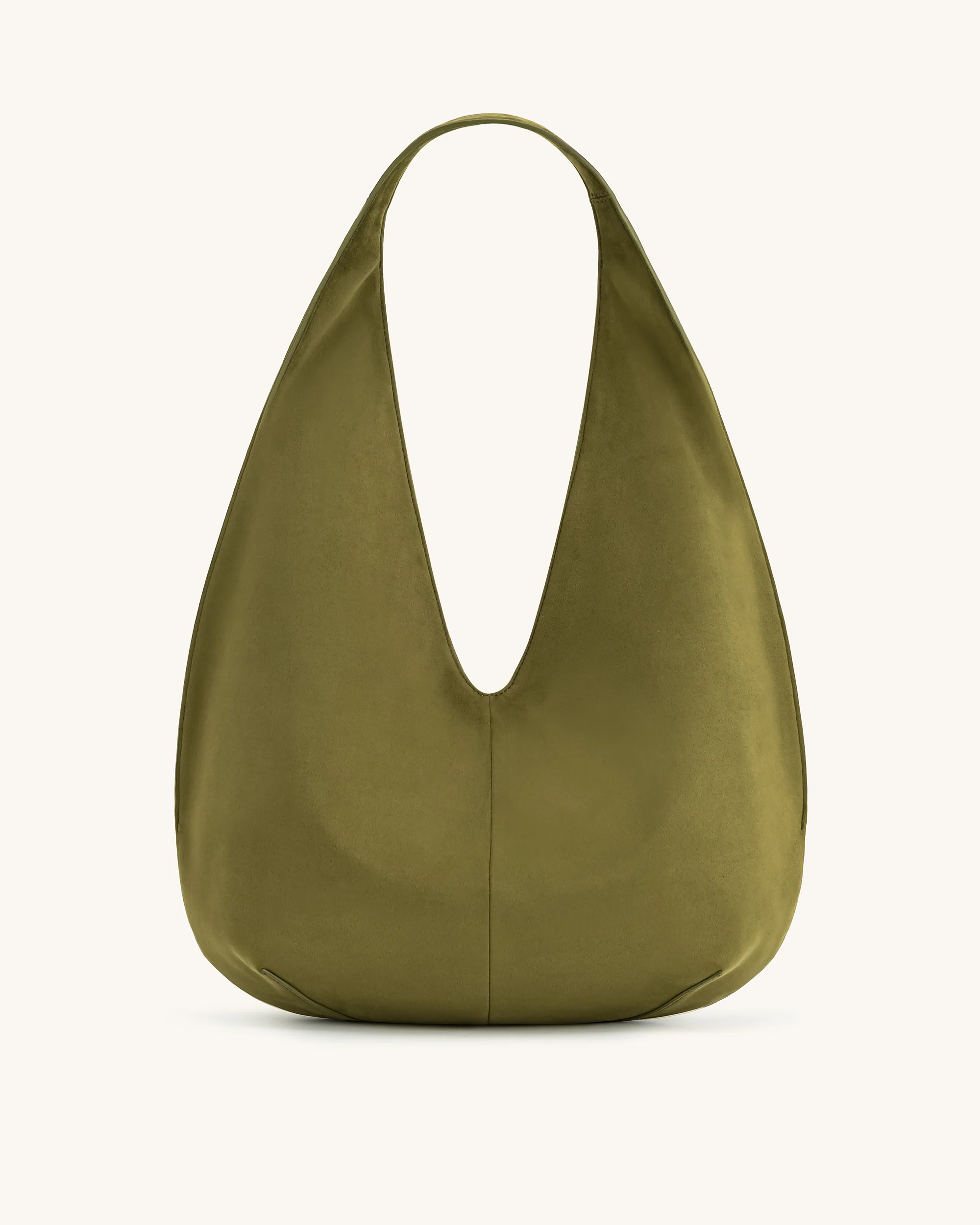 Dara Faux-Suede Hobo-Tasche - Dunkeloliv - Image 3