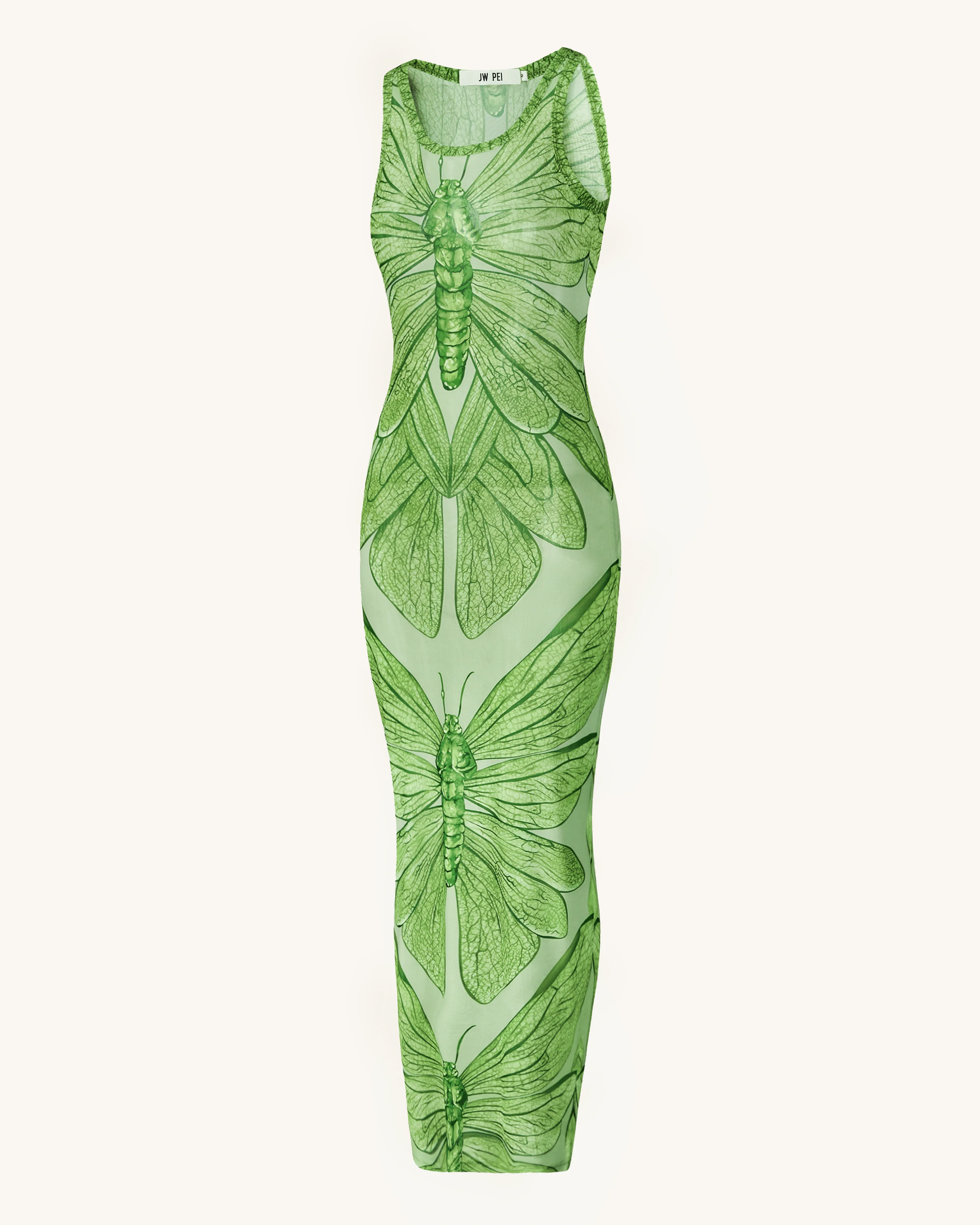 Dragonfly Axis Tank Mesh Kleid – Grün - Image 3