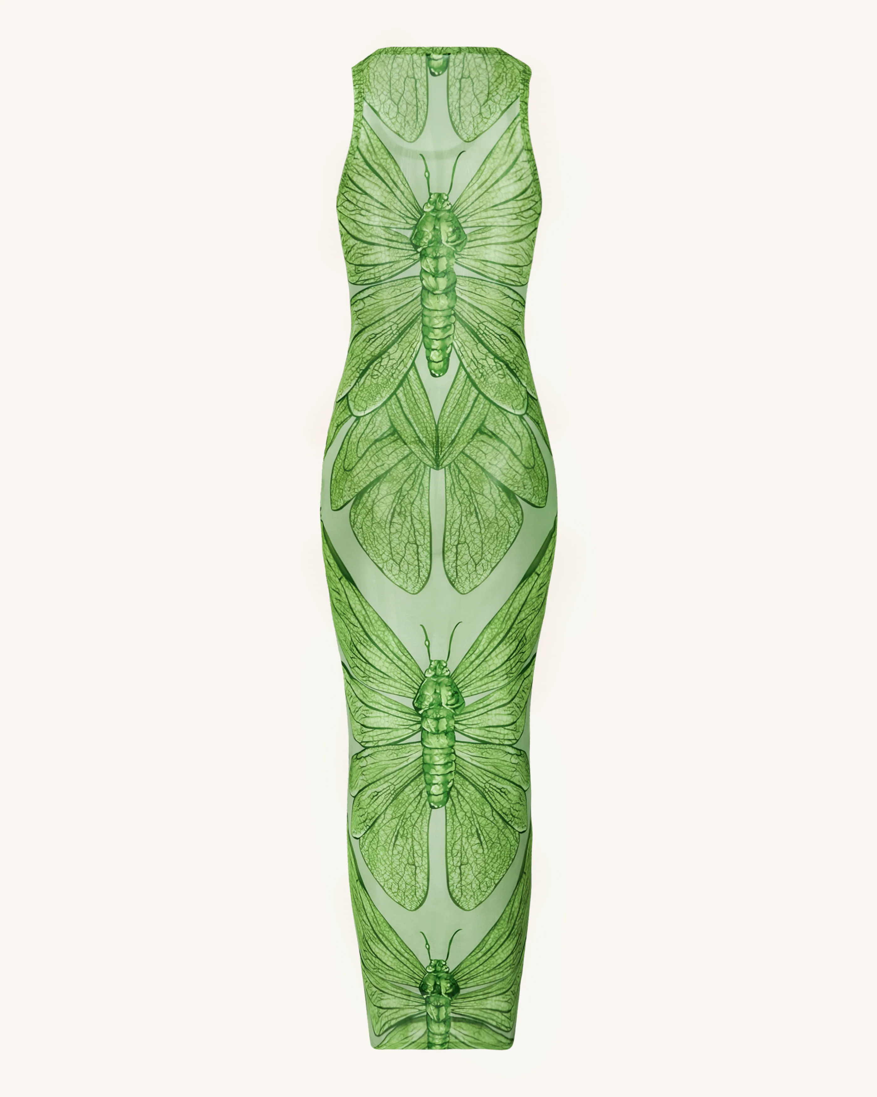Dragonfly Axis Tank Mesh Kleid – Grün - Image 4