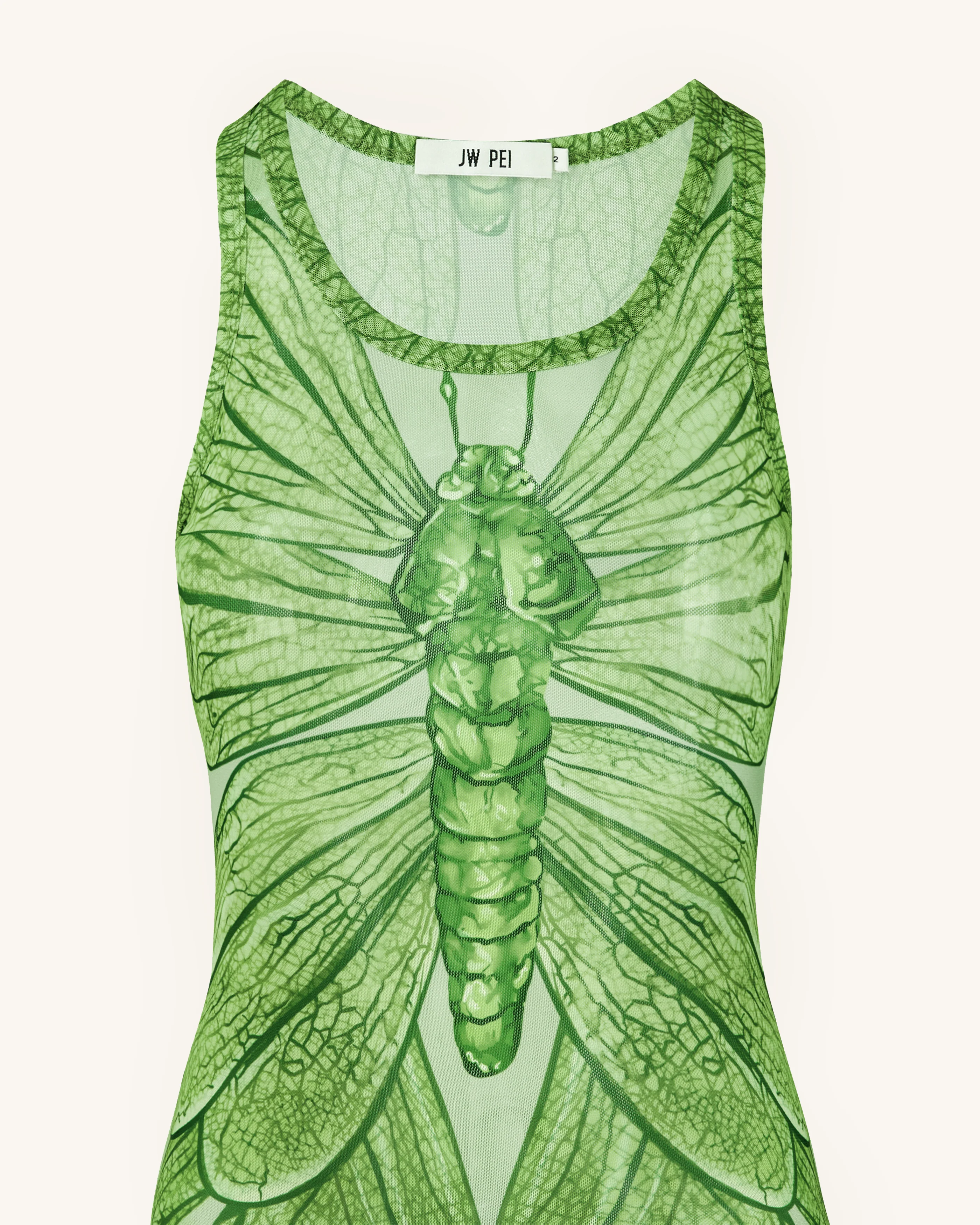 Dragonfly Axis Tank Mesh Kleid – Grün - Image 5