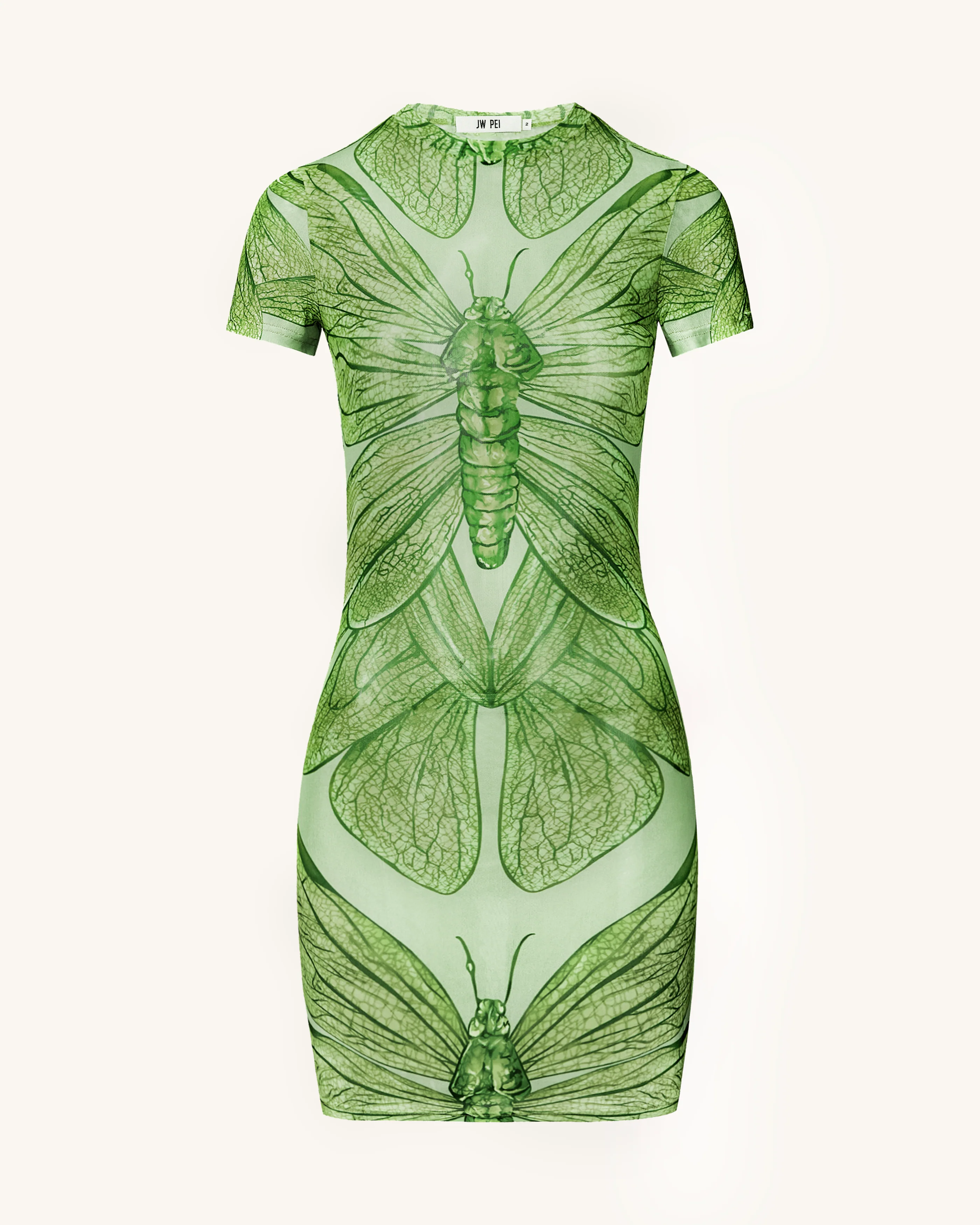 Dragonfly Shell Minikleid – Grün - Image 2