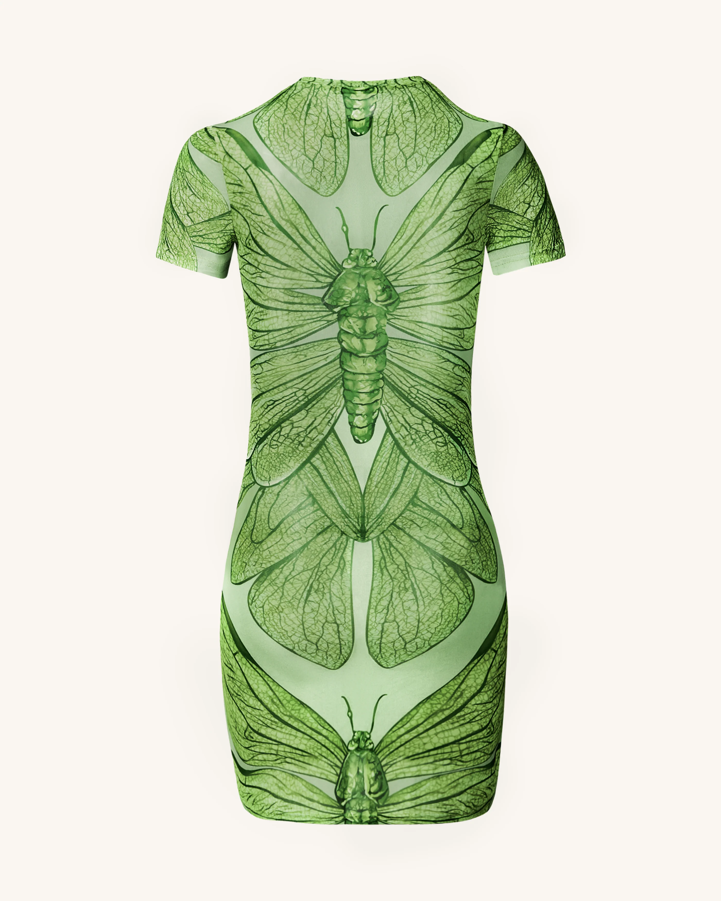 Dragonfly Shell Minikleid – Grün - Image 4