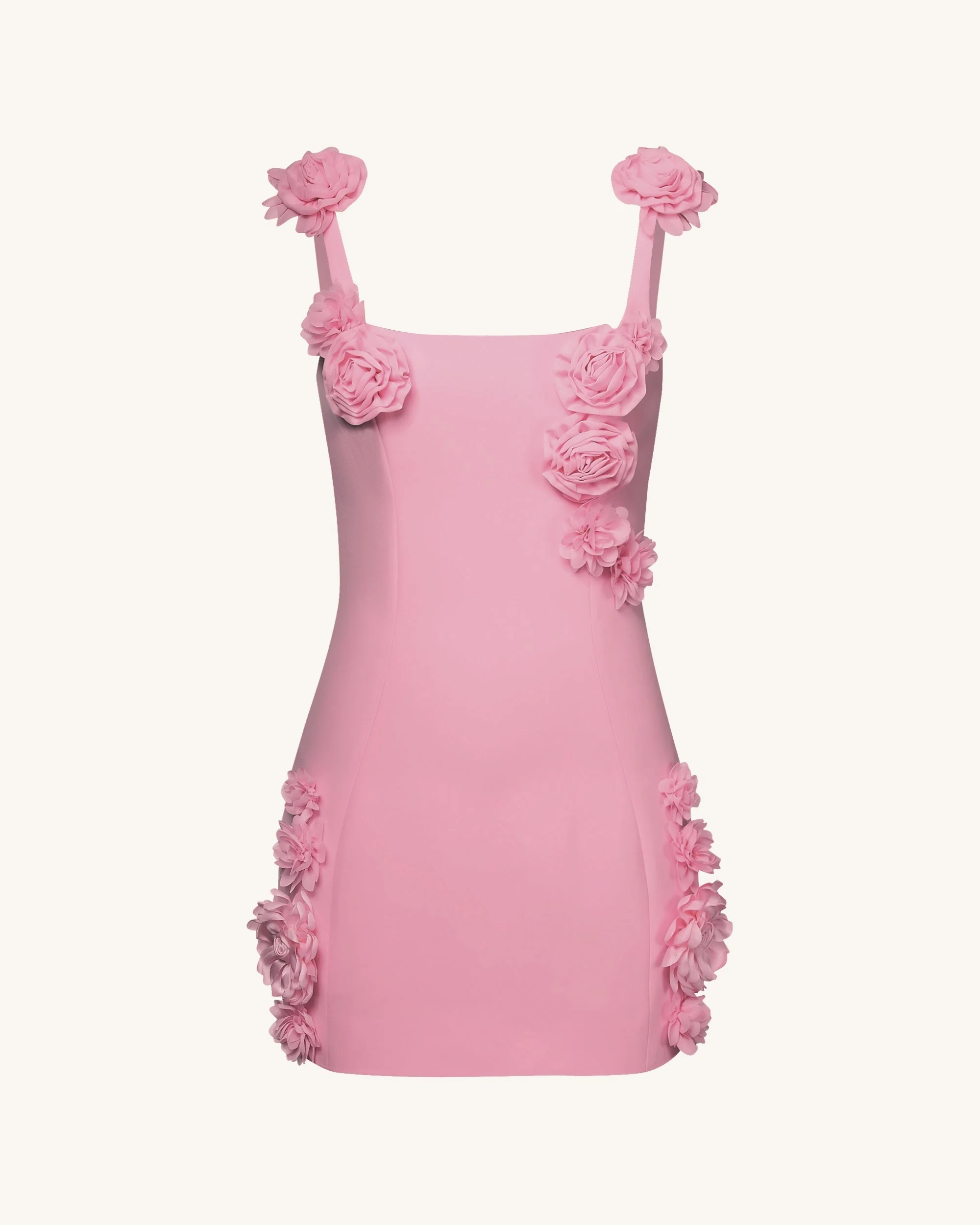 Elaina Rosa Rosetten-Applikation Mini-Kleid - Rosa - Image 4