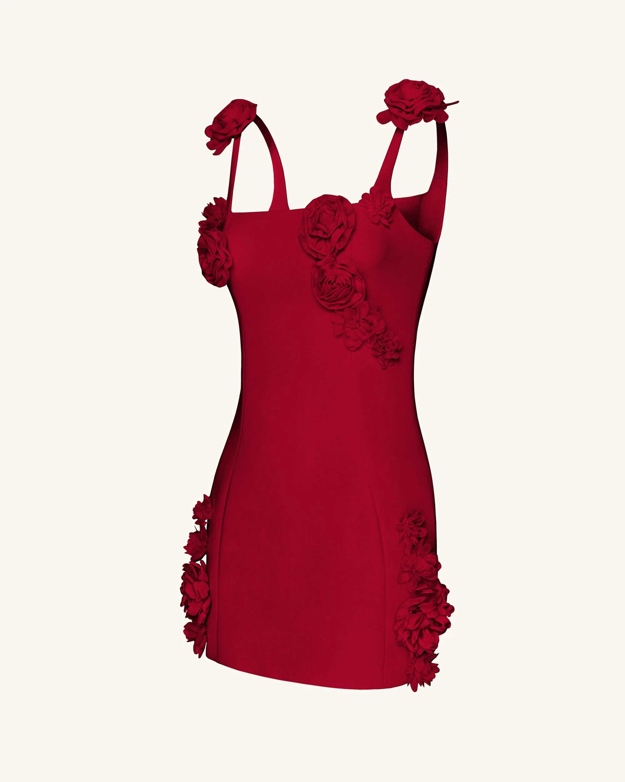 Elaina Mini-Kleid mit Rosetten-Applikation – Rot - Image 4
