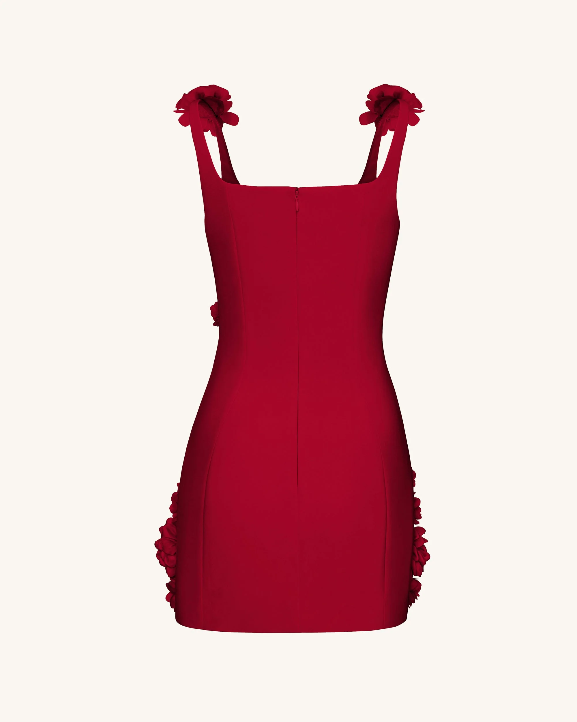 Elaina Mini-Kleid mit Rosetten-Applikation – Rot - Image 5
