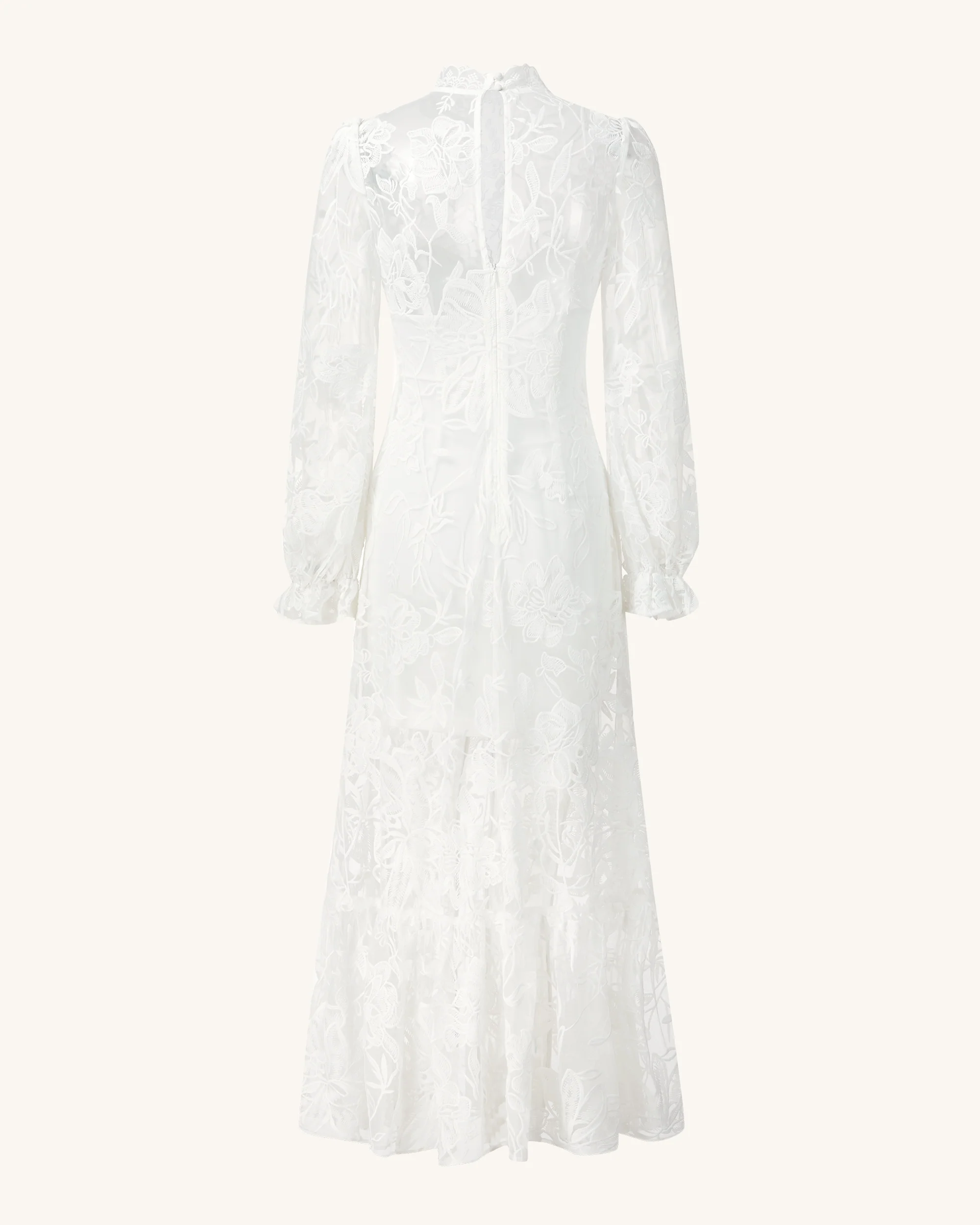 Elegantes Midikleid aus Spitze - Weiß - Image 4