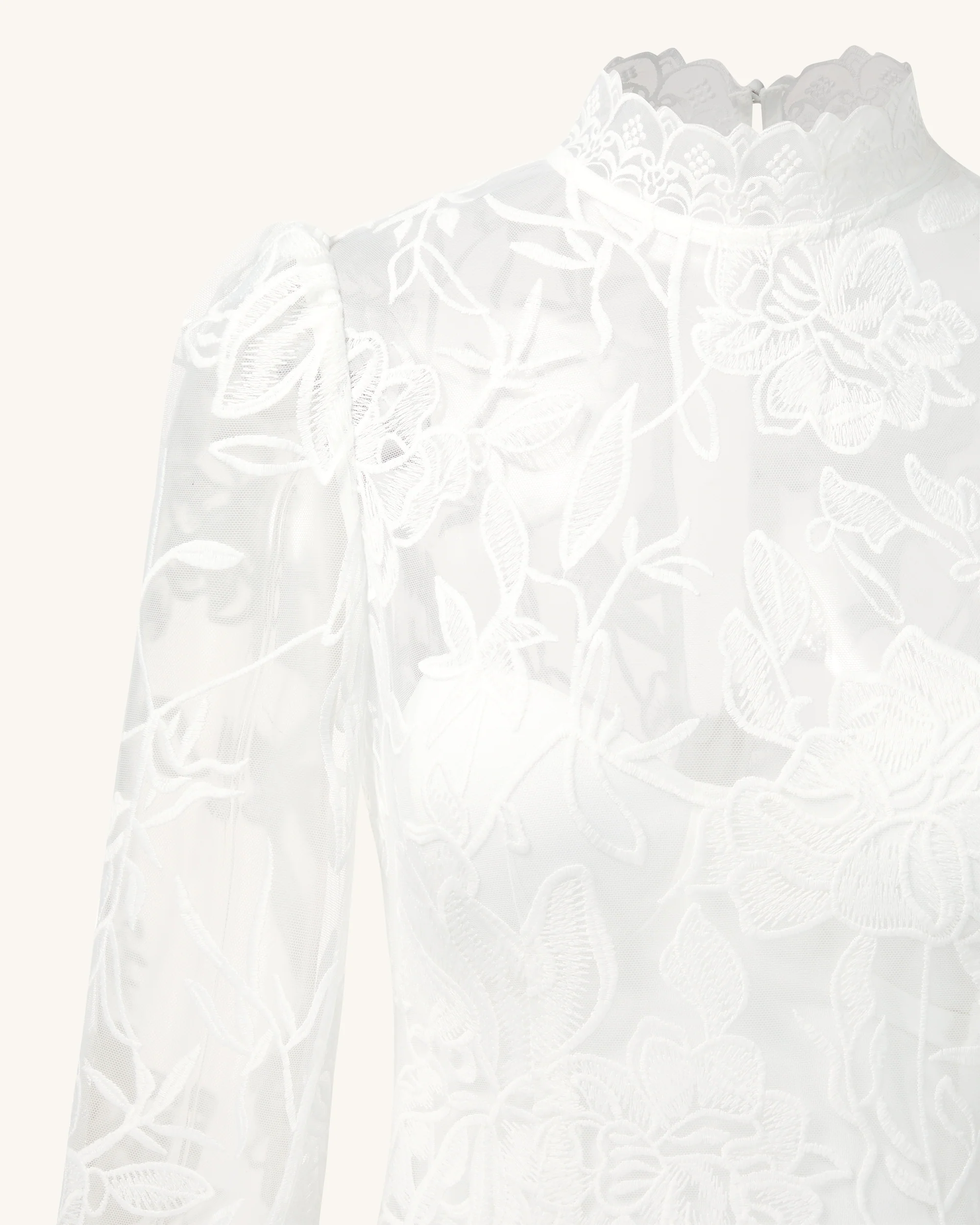 Elegantes Midikleid aus Spitze - Weiß - Image 5