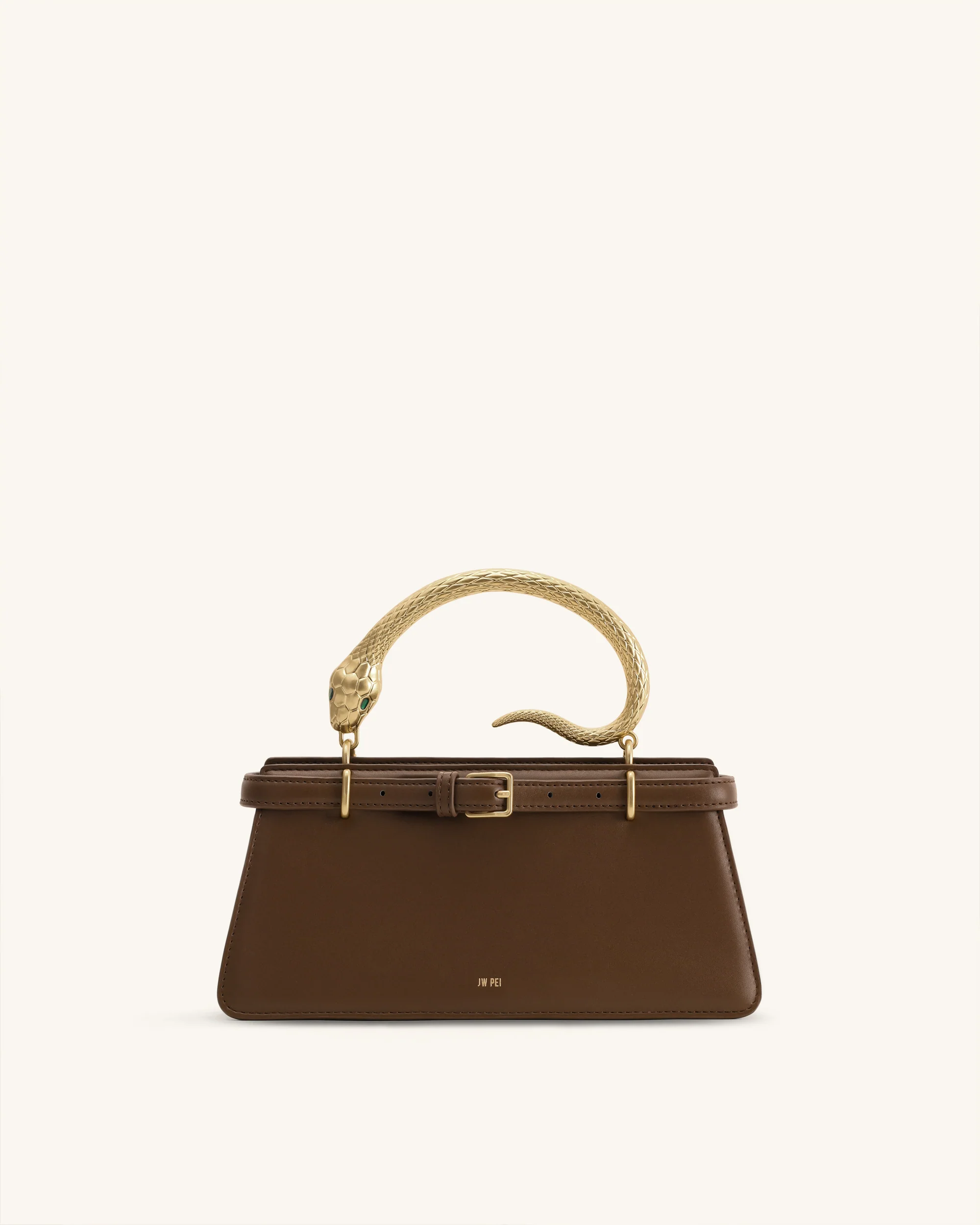 Elena Schlangenhenkel Henkeltasche - Dunkelbraun