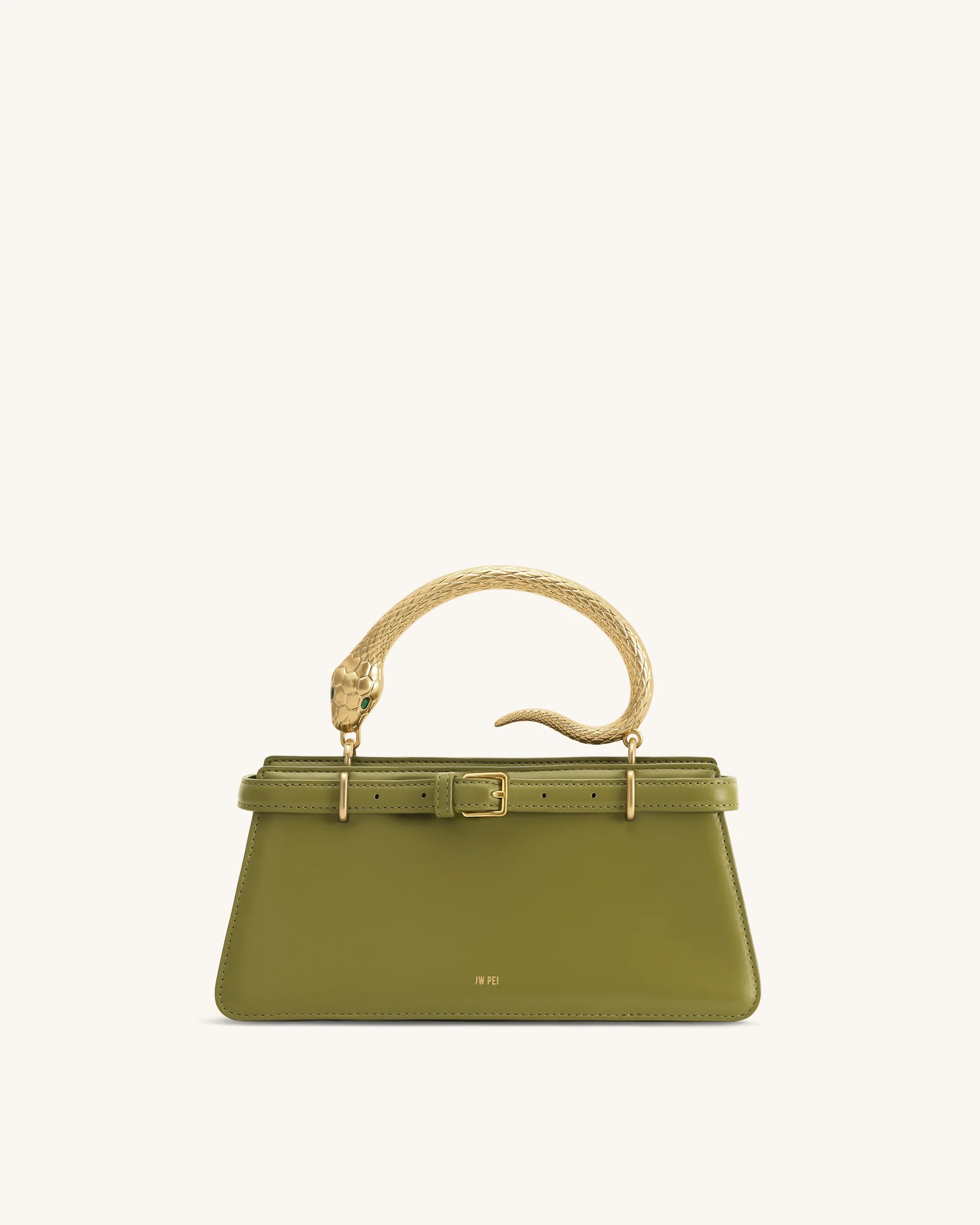 Elena Schlangenhenkel Henkeltasche - Matchagrün