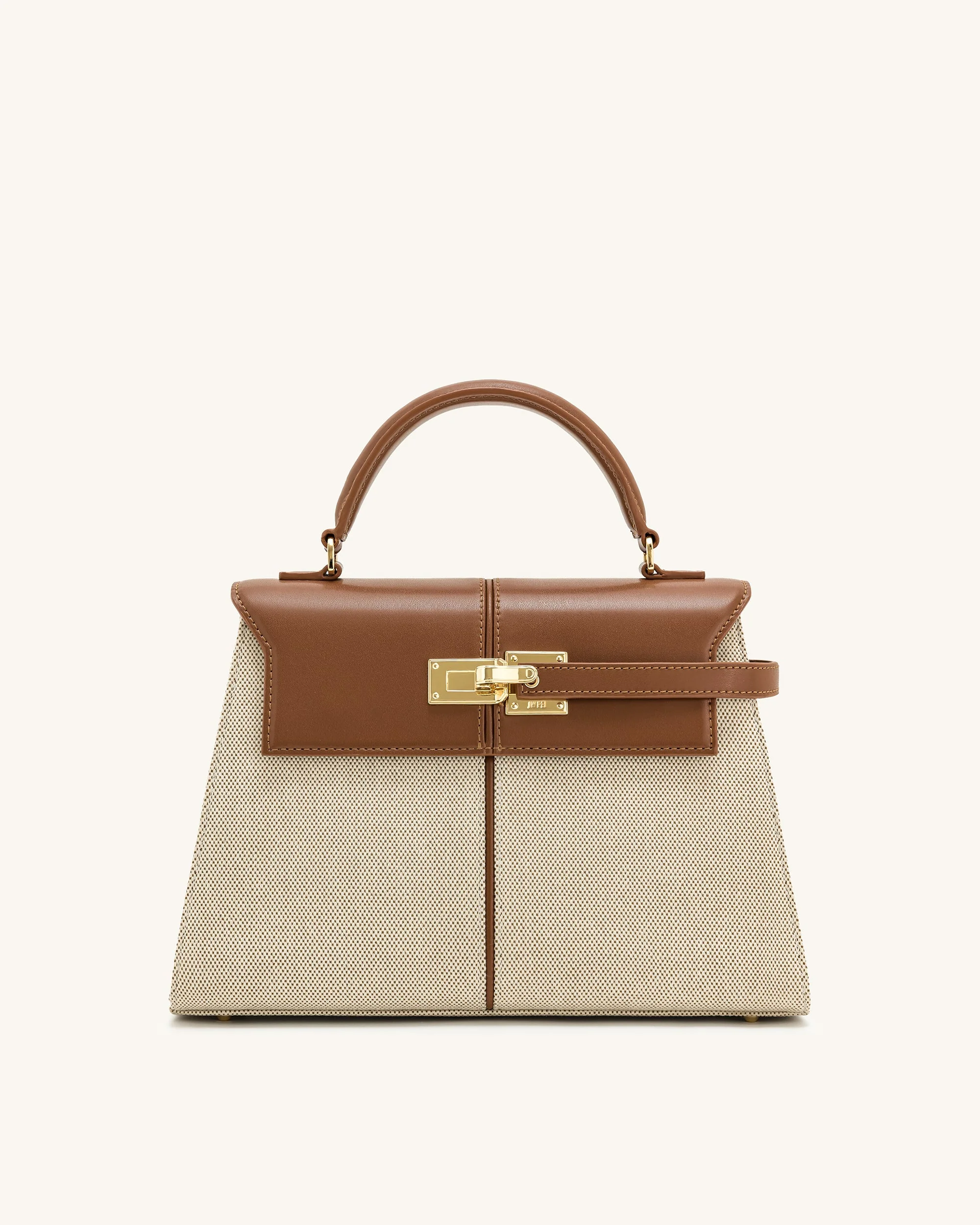 Elise Große Henkeltasche - Braunes Segeltuch