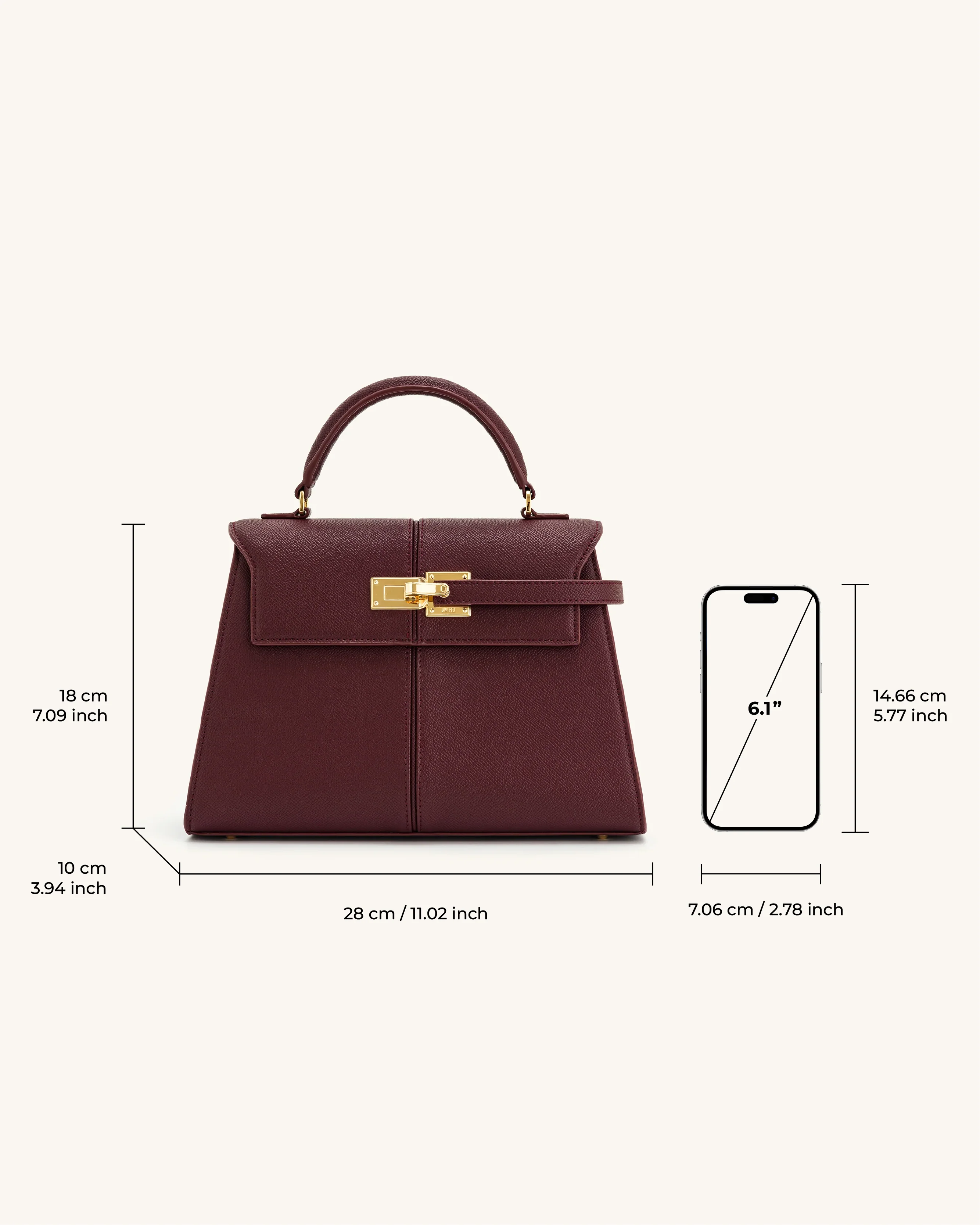 Elise Große Henkeltasche - Bordeauxrot - Image 6