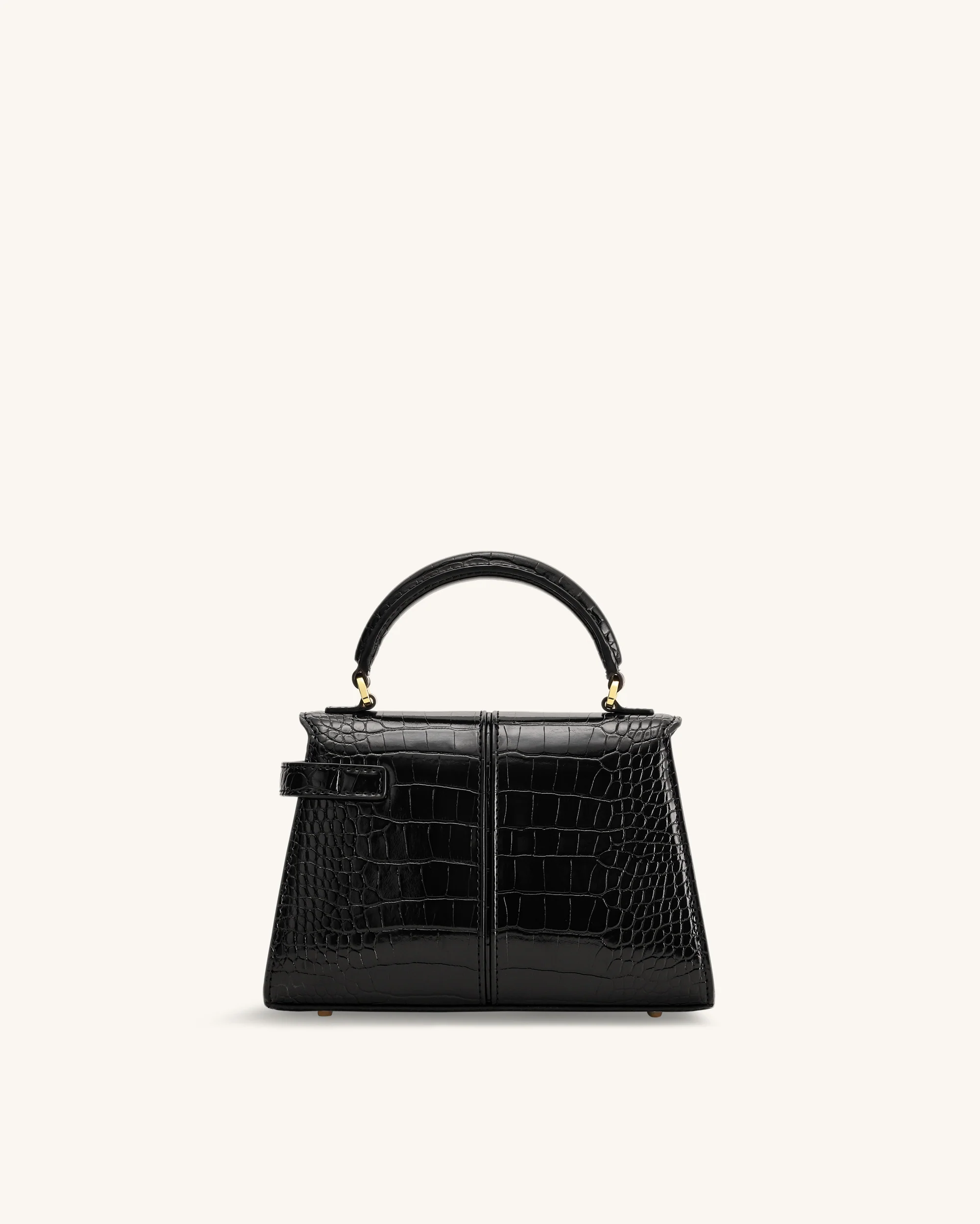 Elise Handtasche mit Henkel - Schwarzes Krokoprägung - Image 3