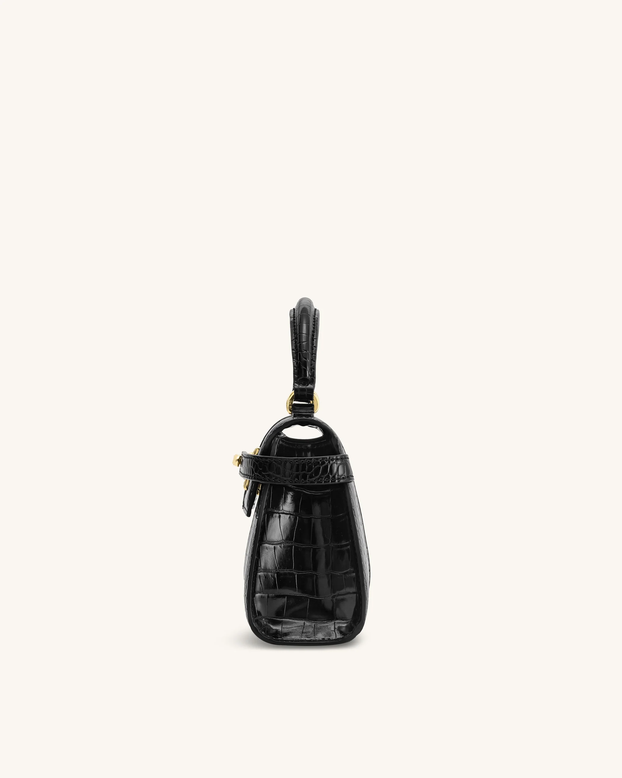 Elise Handtasche mit Henkel - Schwarzes Krokoprägung - Image 4