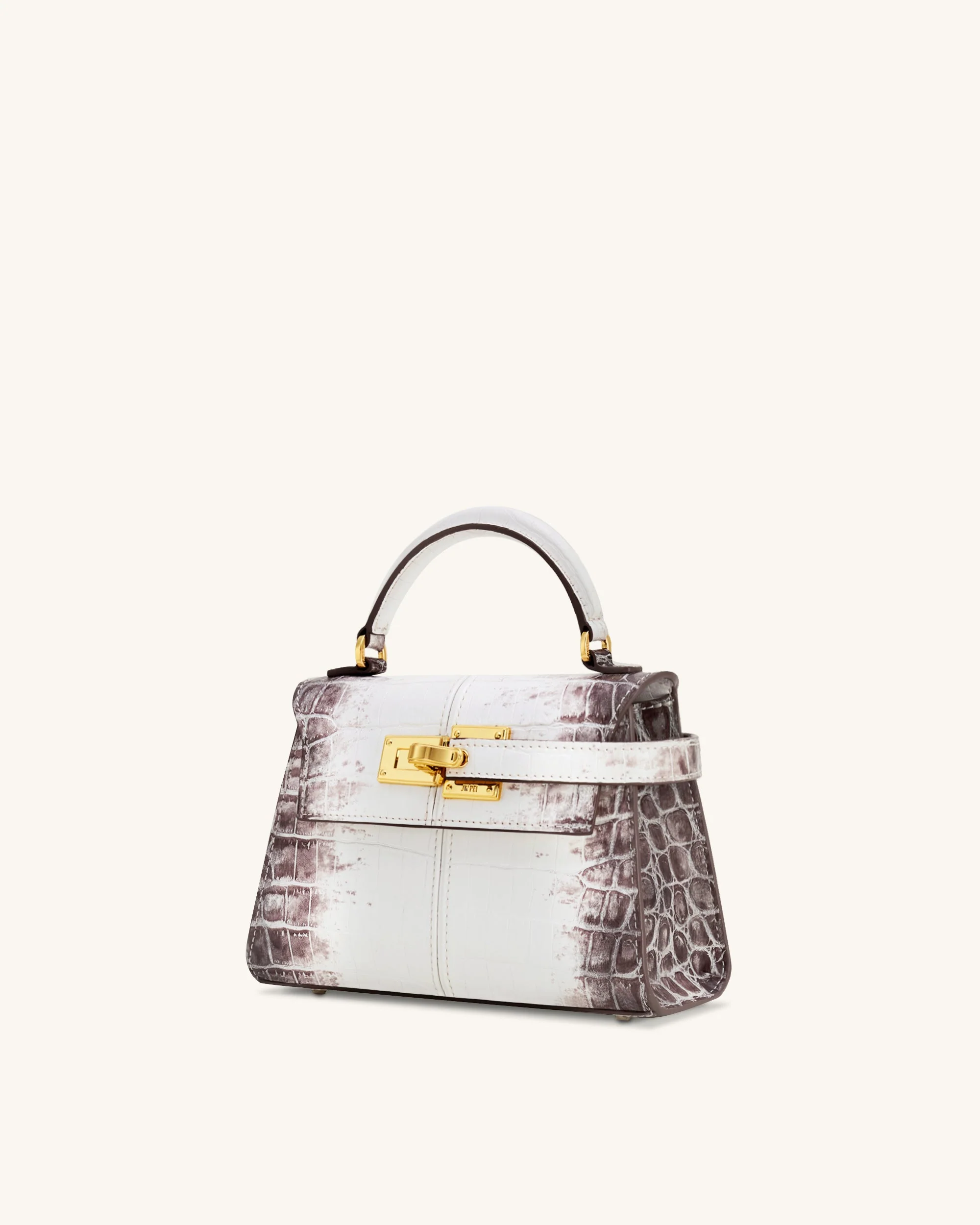 Elise Henkeltasche mit Krokoprägung - Weiß - Image 2