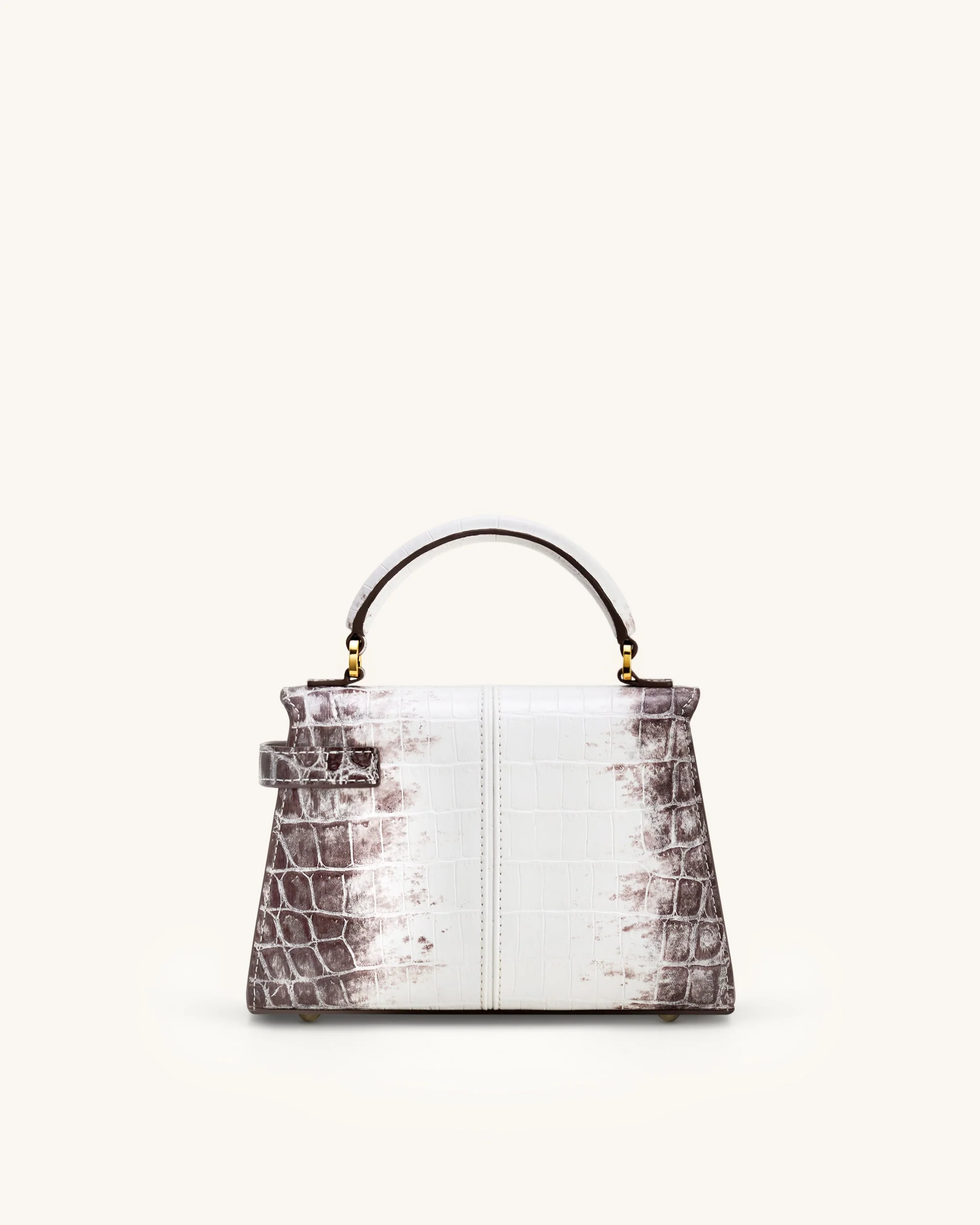 Elise Henkeltasche mit Krokoprägung - Weiß - Image 3