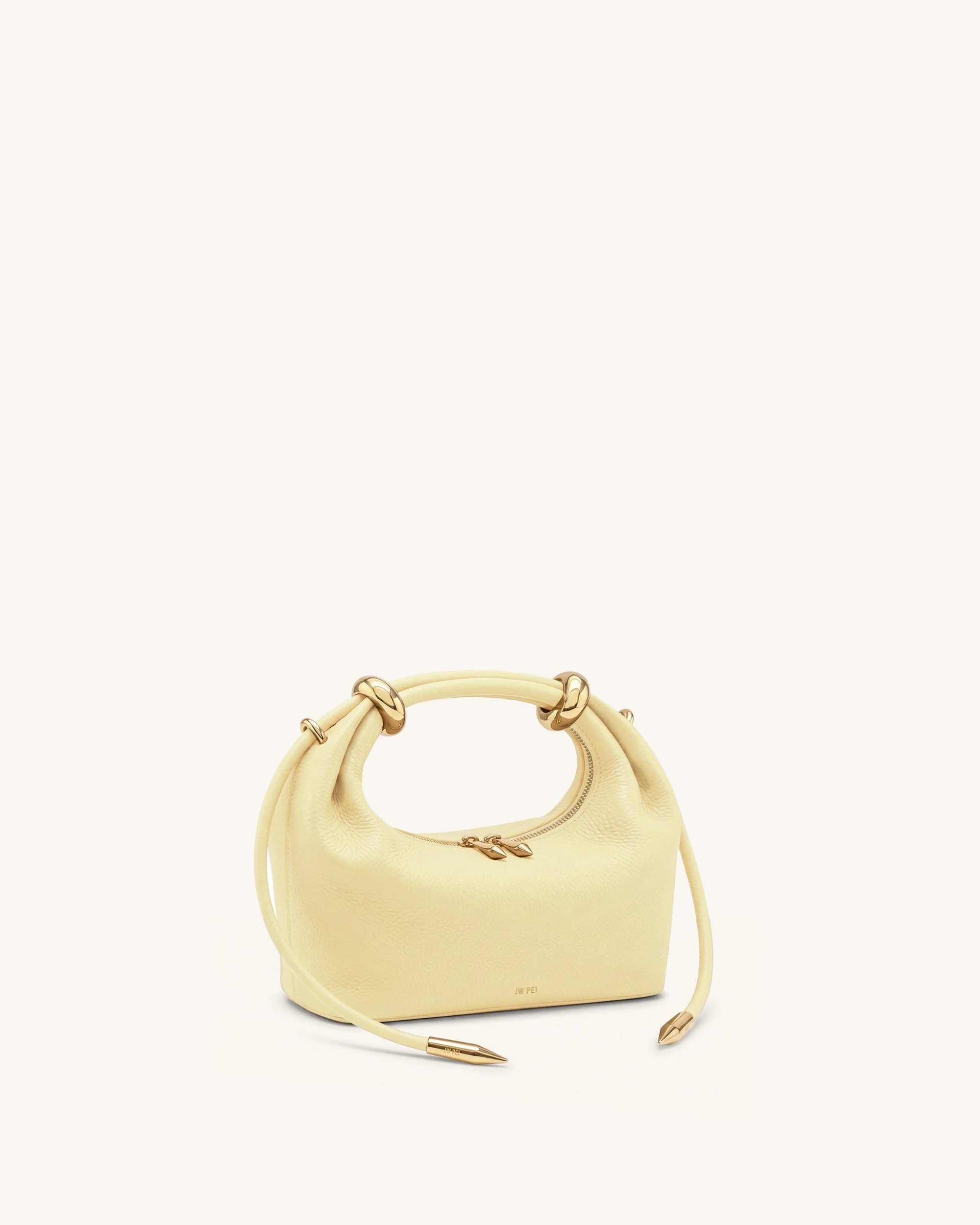 Ellie Henkeltasche mit Metallring-Verzierung - Zitronengelb - Image 2