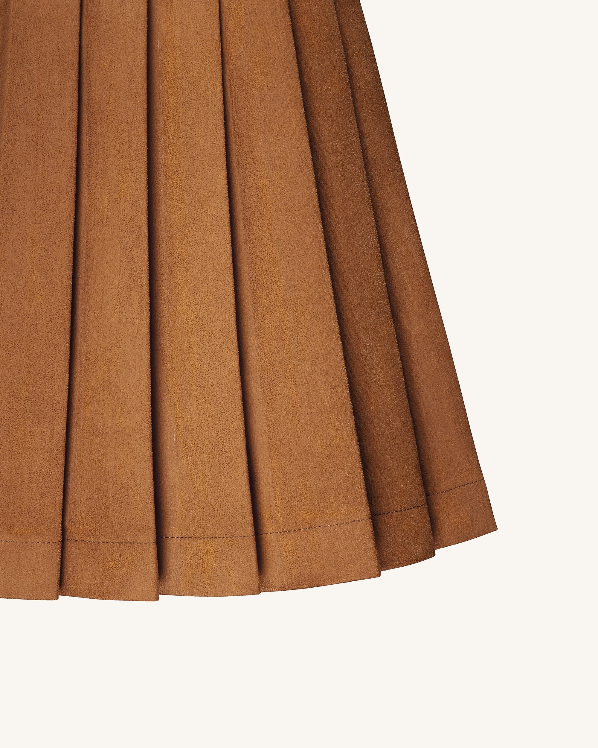 Ellie Plissiertes Samtkleid - Karamell - Image 6