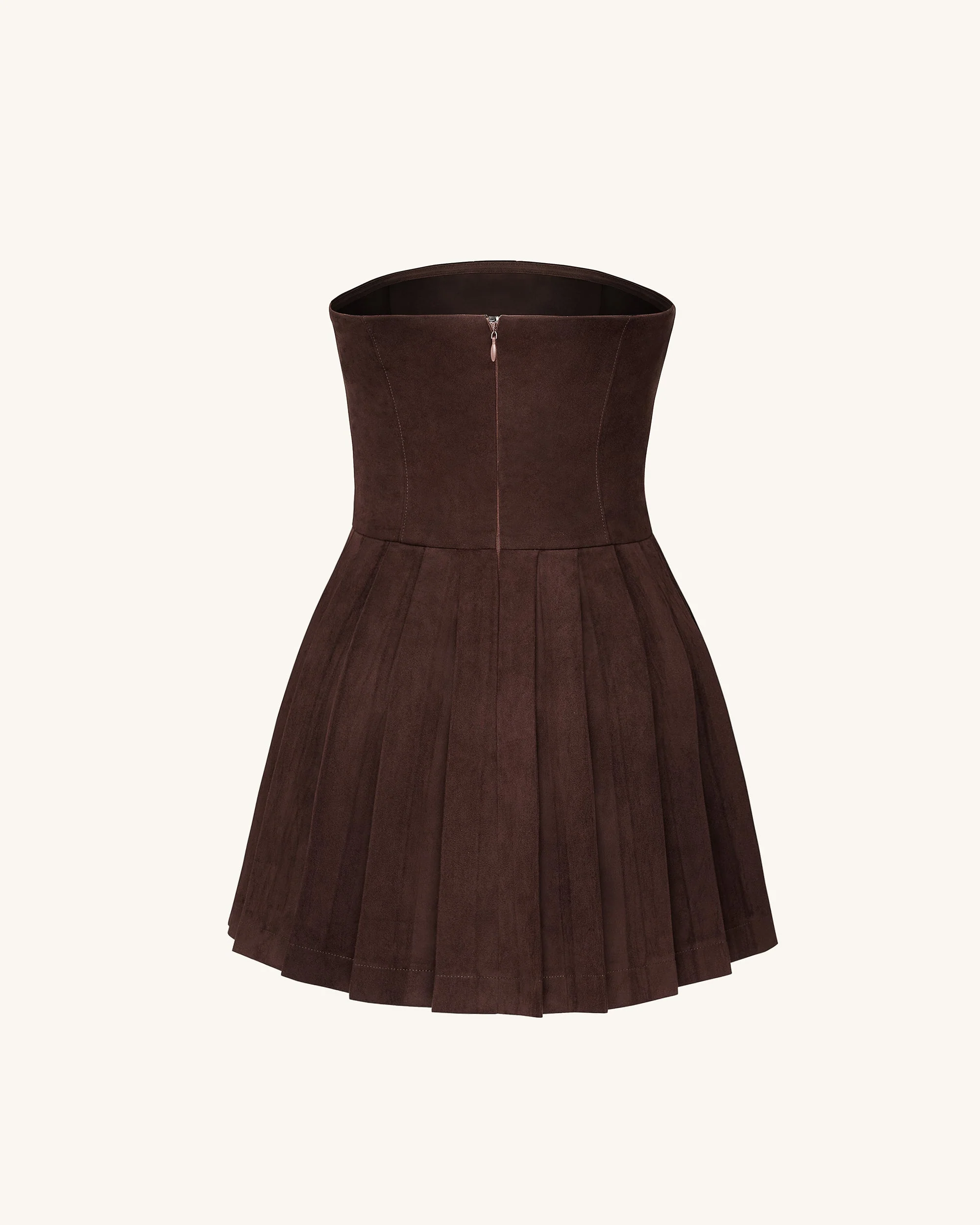 Ellie Plissiertes Samtkleid - Schokoladenbraun - Image 5