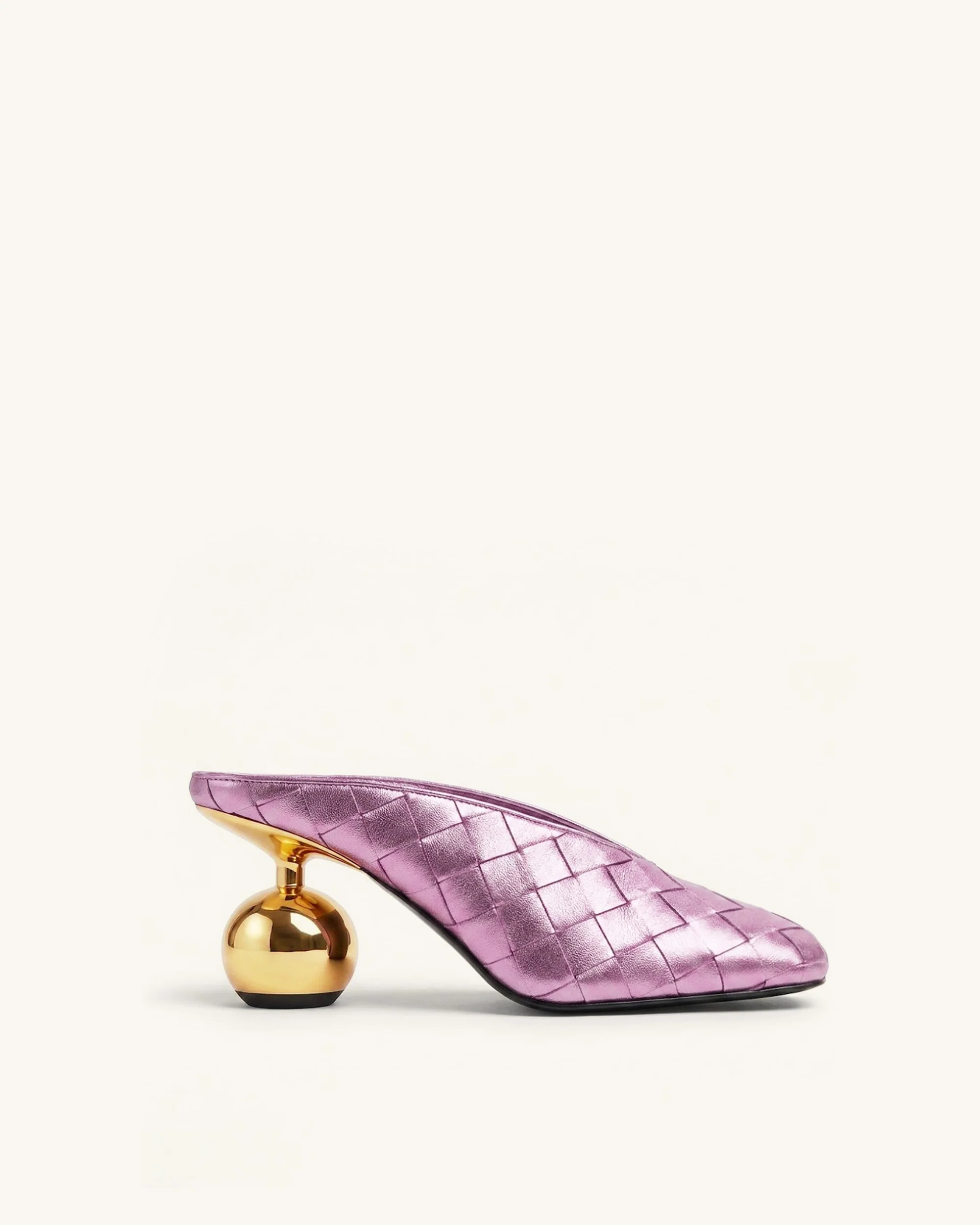 Ellie Geflochtene Mules mit Absatz und Square-Toe - Lila