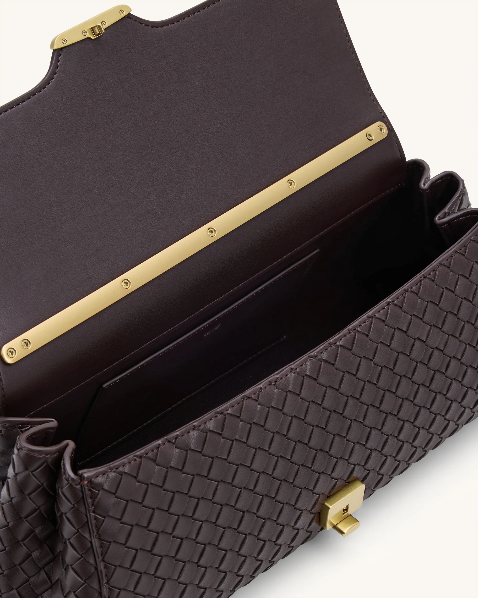 Eloise Woven Shoulder Bag - Dark Brown - Image 4