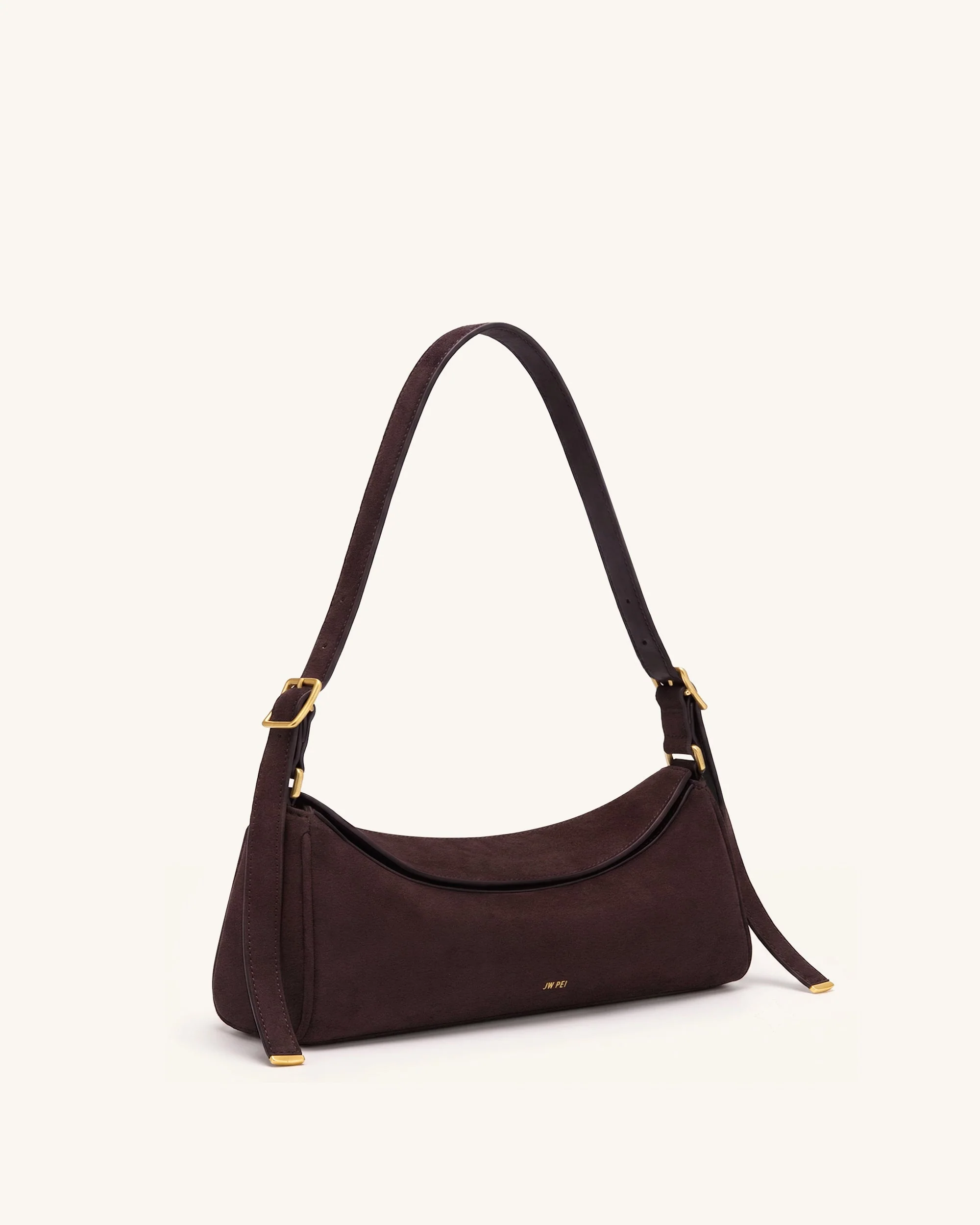 Elowen East-West-Schultertasche aus Wildlederimitat - Dunkelbraun - Image 2