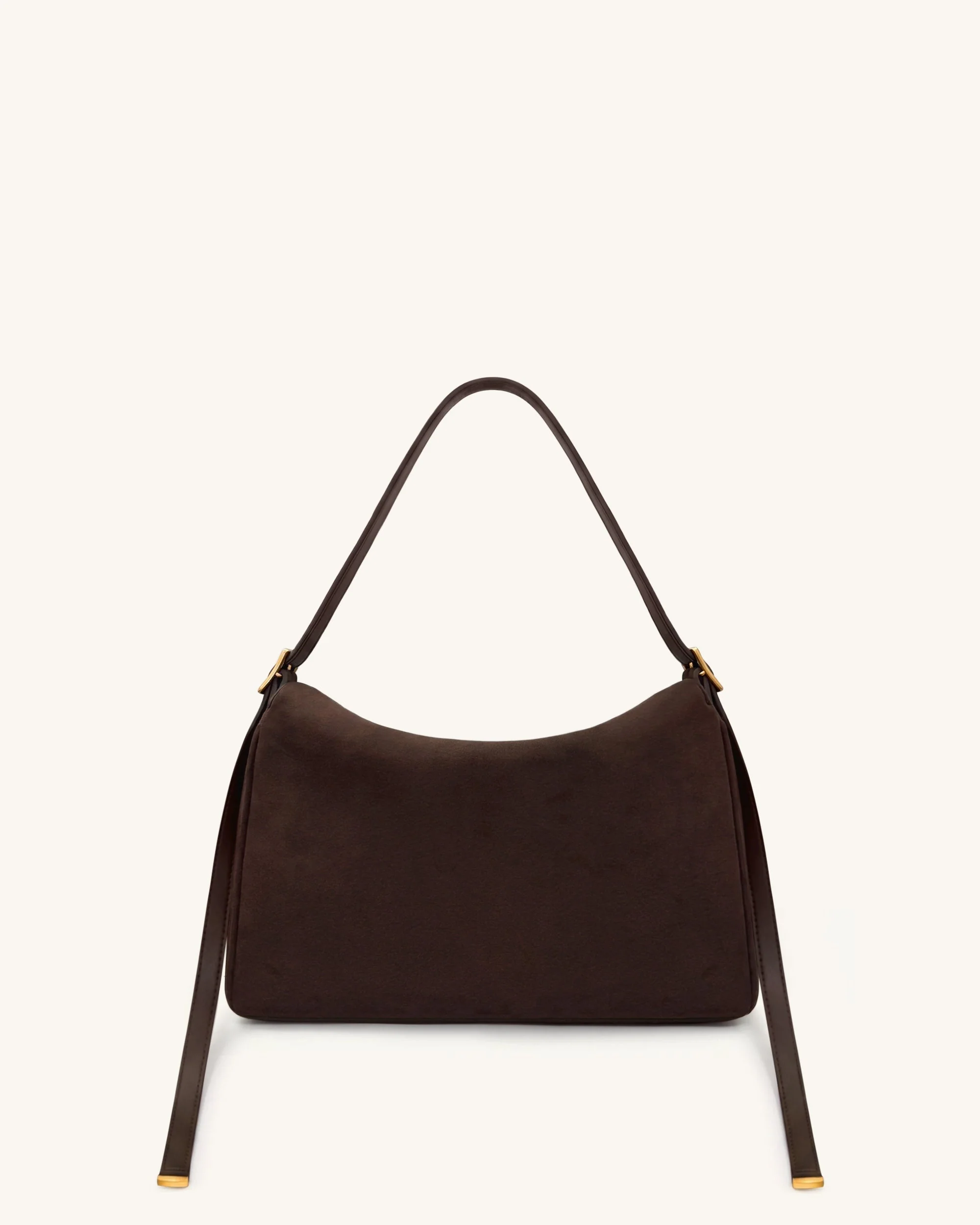 Elowen Kunstwildleder-Tasche mit Überschlag - Dunkelbraun - Image 3