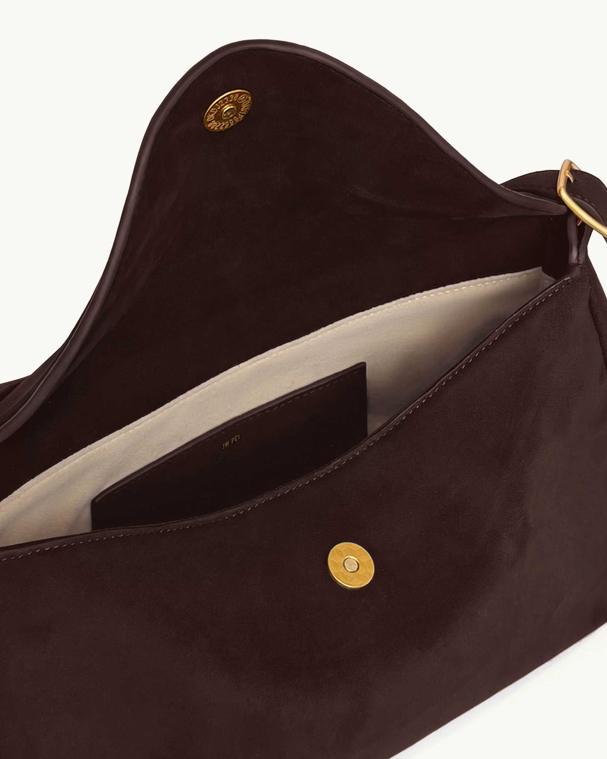 Elowen Kunstwildleder-Tasche mit Überschlag - Dunkelbraun - Image 4