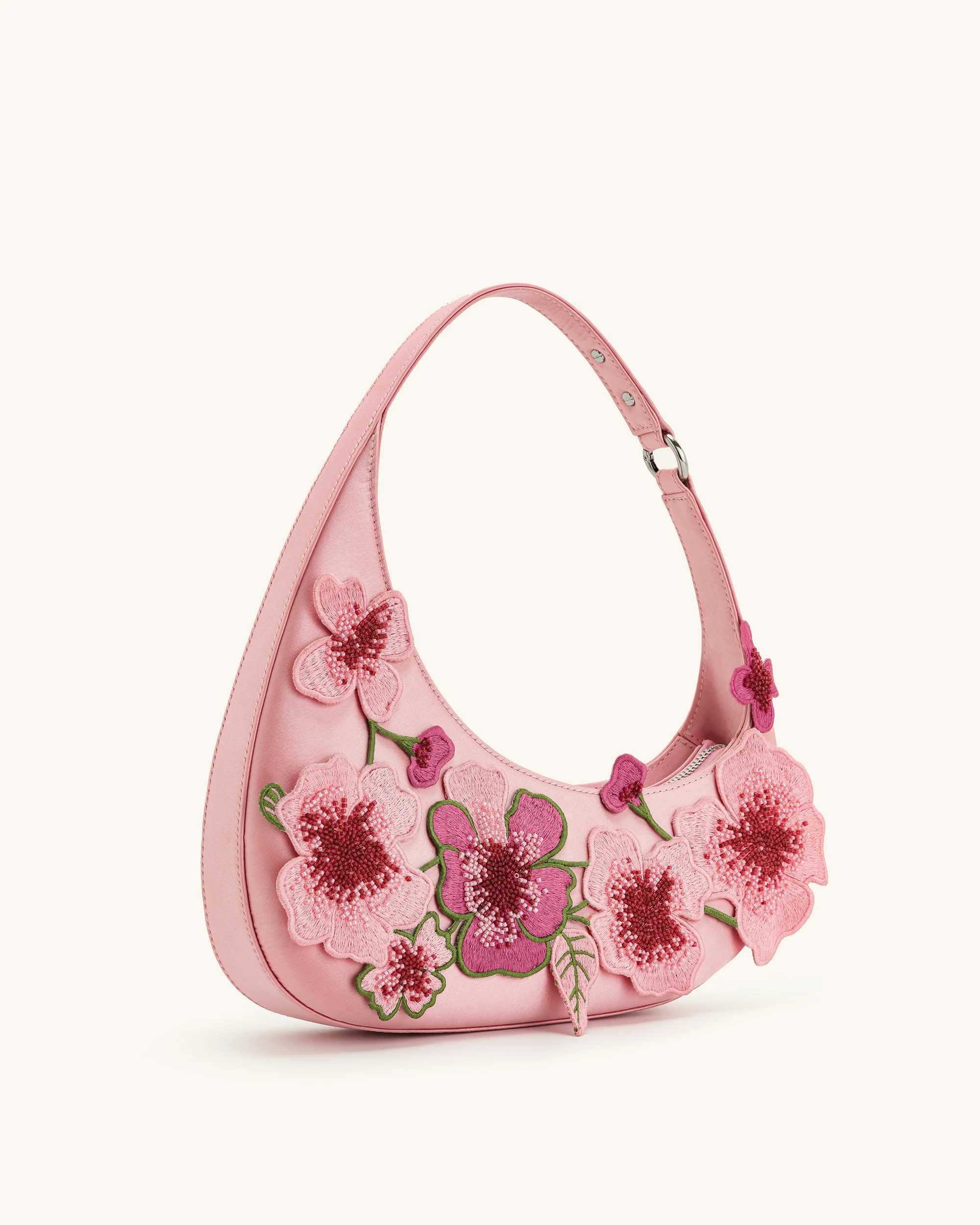 Harlee bestickte Schultertasche - Rosa - Image 3